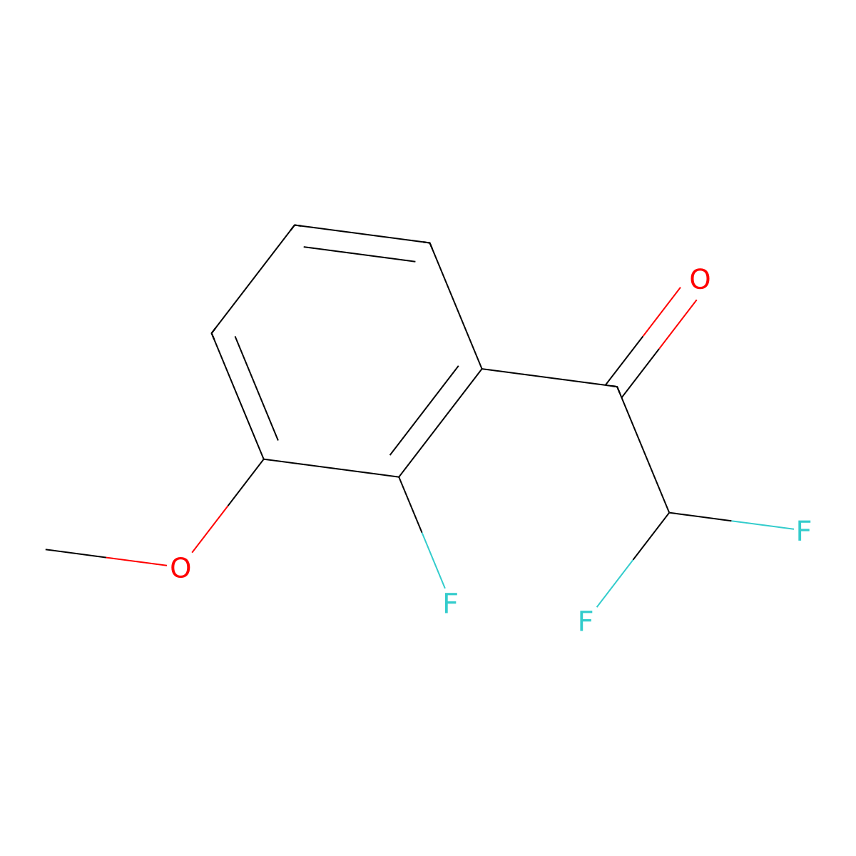2,2-Difluoro-1-(2-fluoro-3-methoxyphenyl)ethanone molecular structure, CAS 1566615-01-7