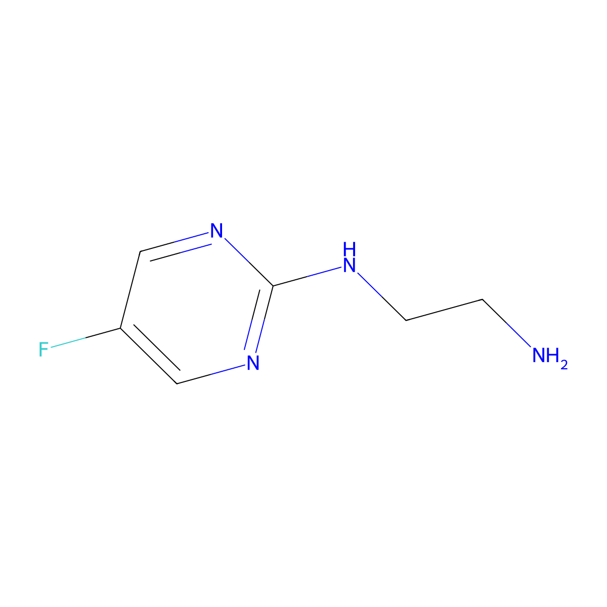 N-(2-aminoethyl)-5-fluoropyrimidin-2-amine molecular structure, CAS 1566623-47-9