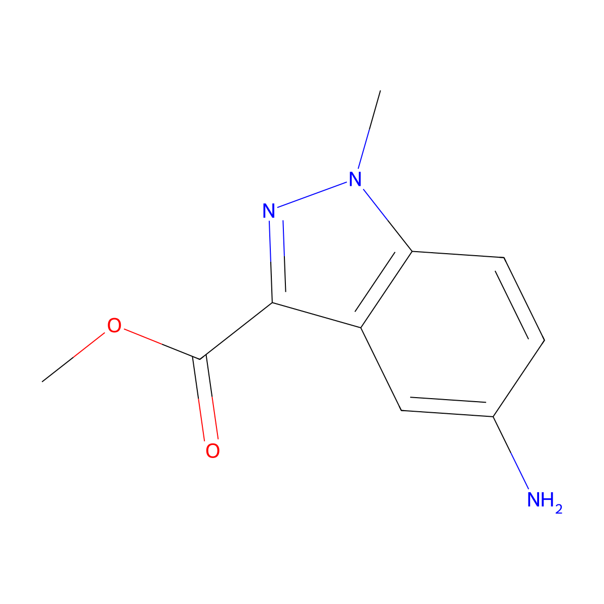 methyl 5-amino-1-methyl-1H-indazole-3-carboxylate molecular structure, CAS 1566649-43-1