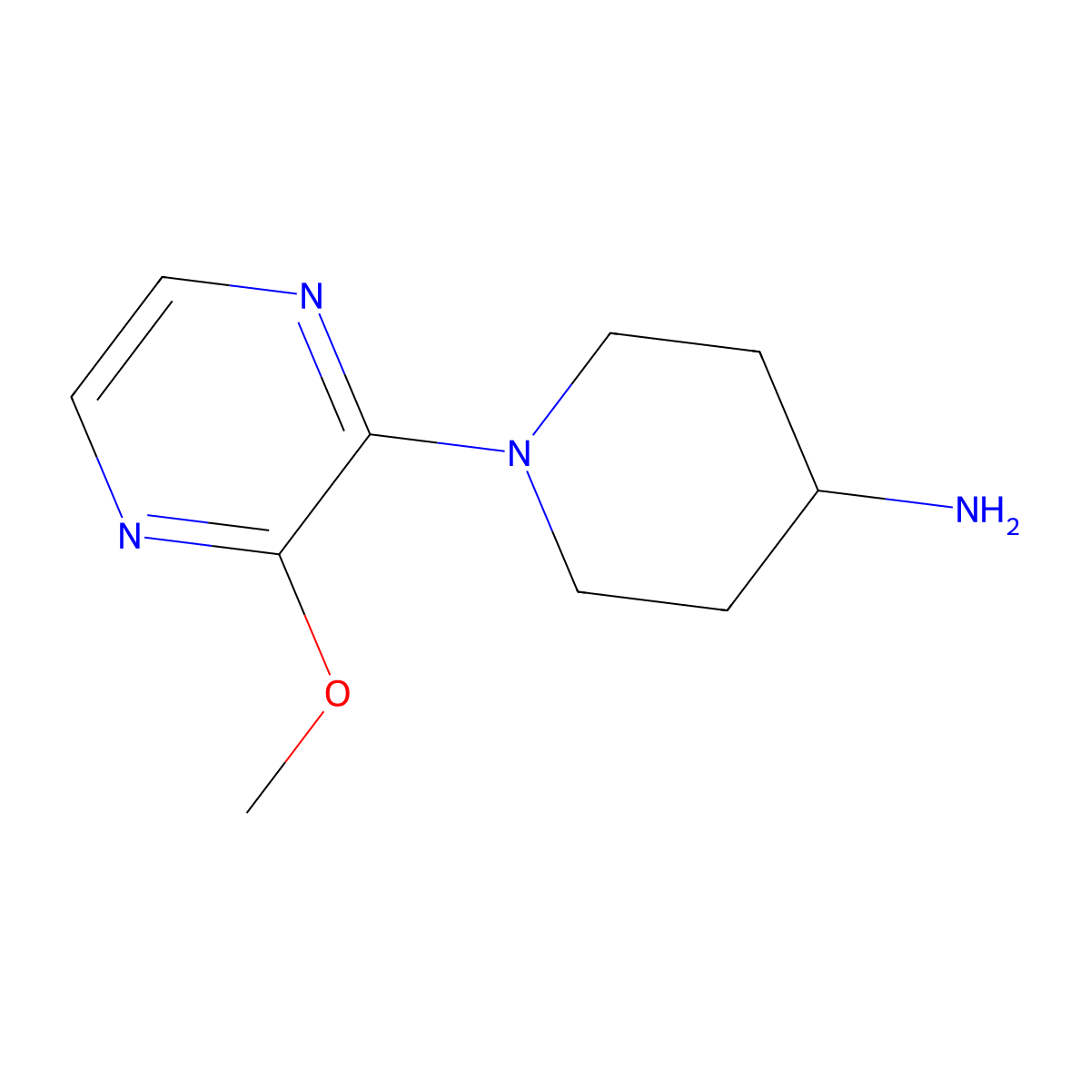 1-(3-Methoxypyrazin-2-yl)piperidin-4-amine molecular structure, CAS 1566652-03-6