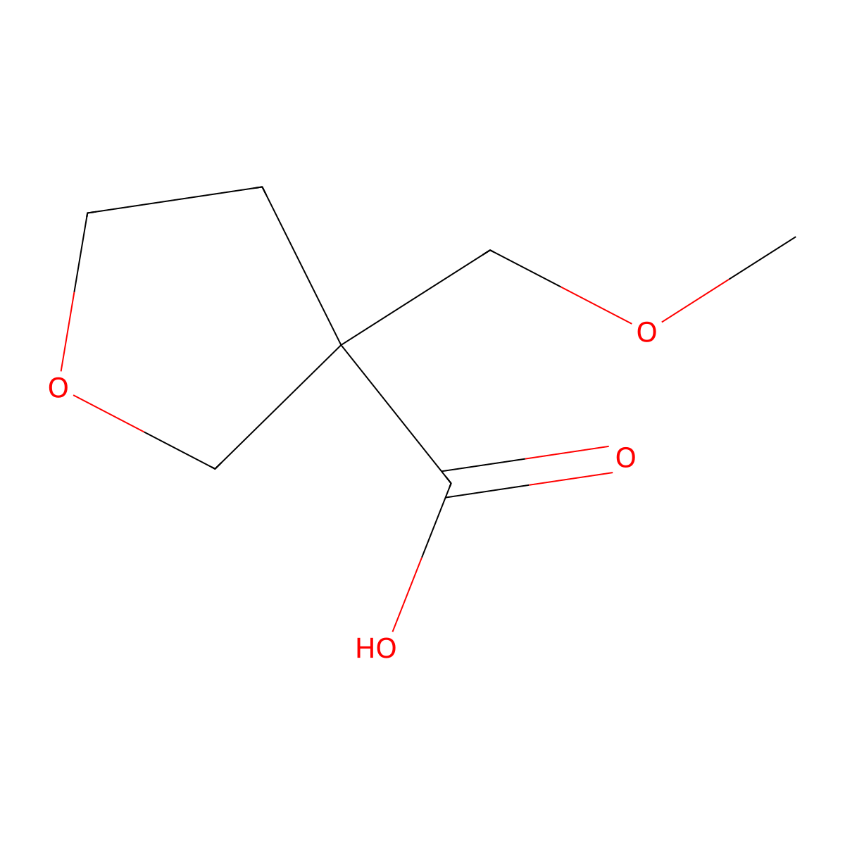 3-(Methoxymethyl)oxolane-3-carboxylic acid molecular structure, CAS 1566654-21-4