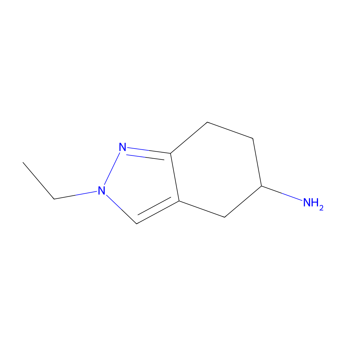 2-ethyl-4,5,6,7-tetrahydro-2H-indazol-5-amine molecular structure, CAS 1566654-41-8