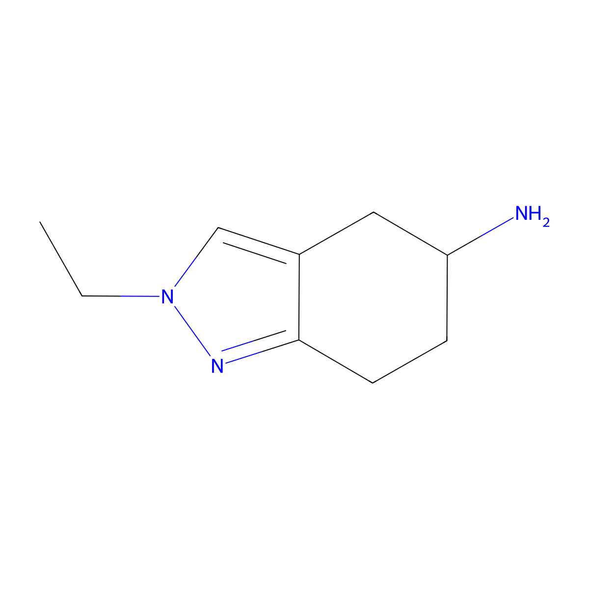 2-ethyl-4,5,6,7-tetrahydro-2H-indazol-5-amine molecular structure, CAS 1566654-41-8