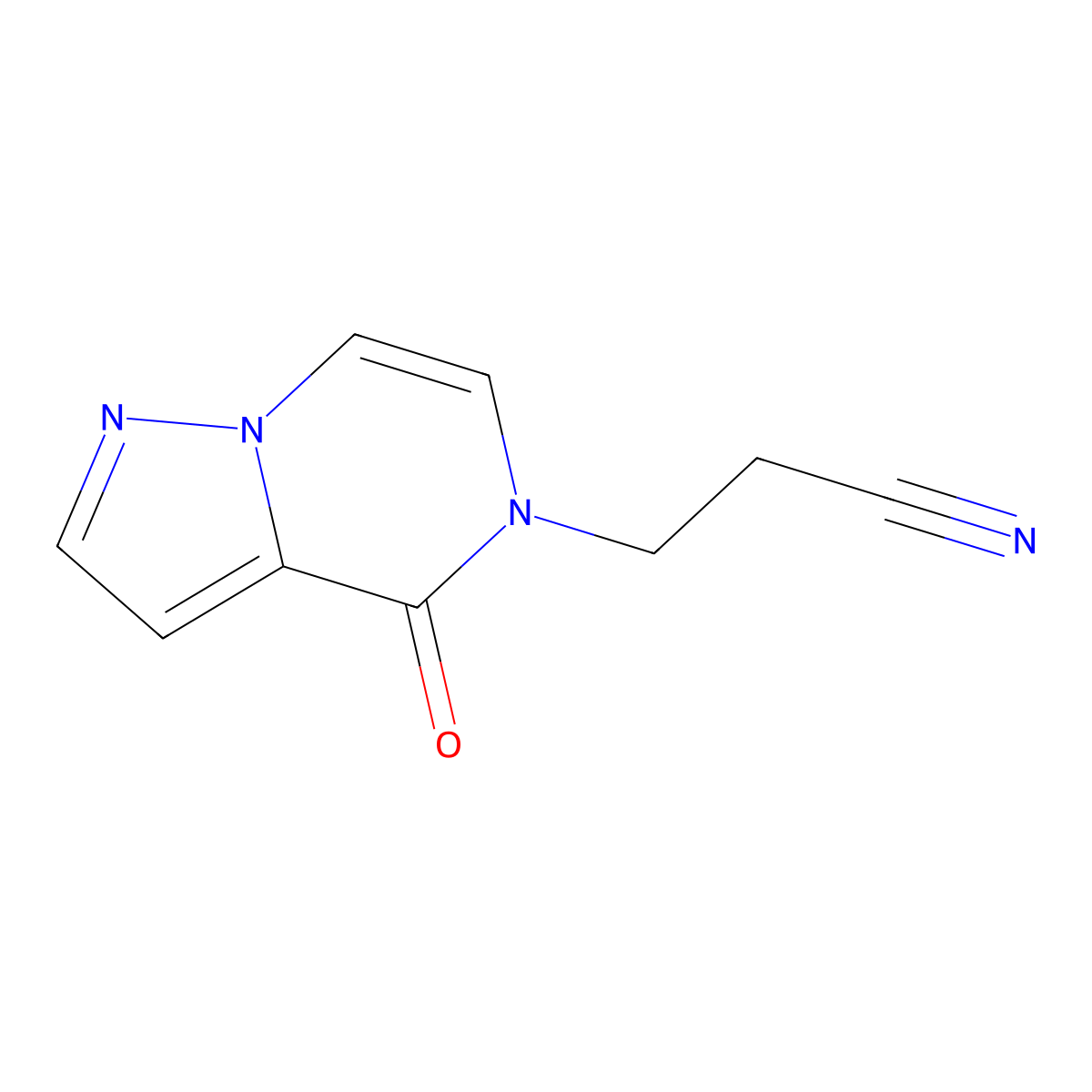 3-{4-oxo-4H,5H-pyrazolo[1,5-a]pyrazin-5-yl}propanenitrile molecular structure, CAS 1566655-23-9