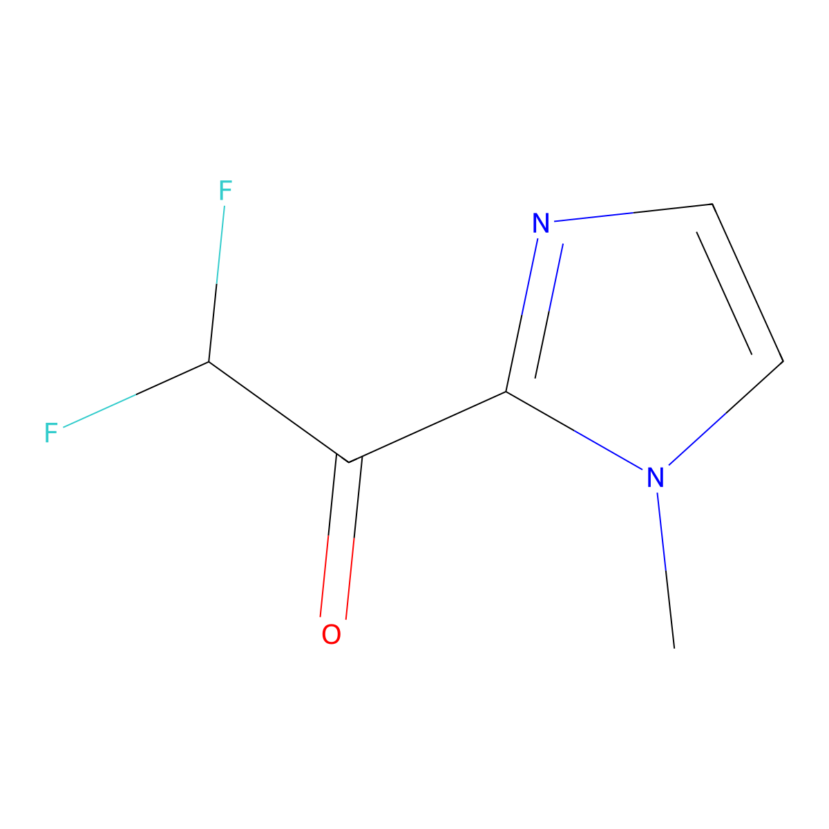 2,2-difluoro-1-(1-methyl-1H-imidazol-2-yl)ethan-1-one molecular structure, CAS 1566656-37-8