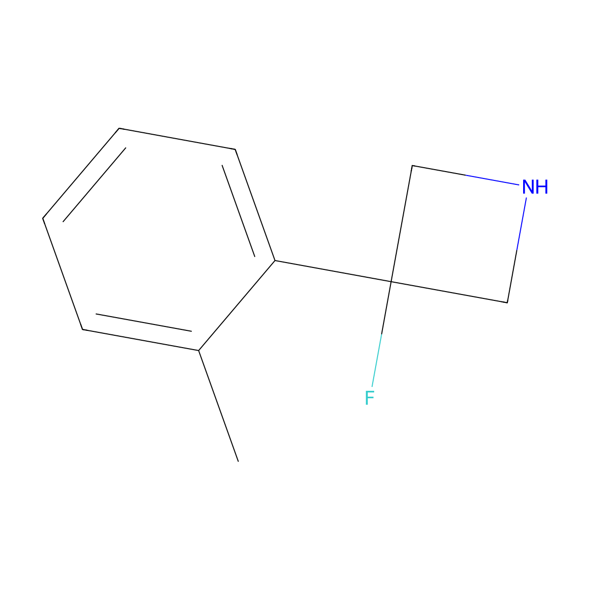 3-Fluoro-3-(2-methylphenyl)azetidine molecular structure, CAS 1566657-13-3