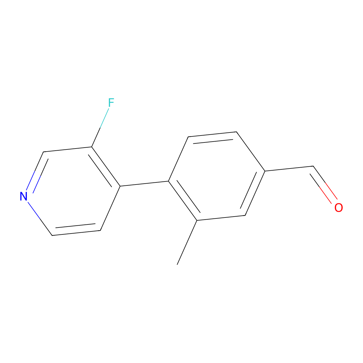 4-(3-Fluoropyridin-4-yl)-3-methylbenzaldehyde molecular structure, CAS 1566658-66-9