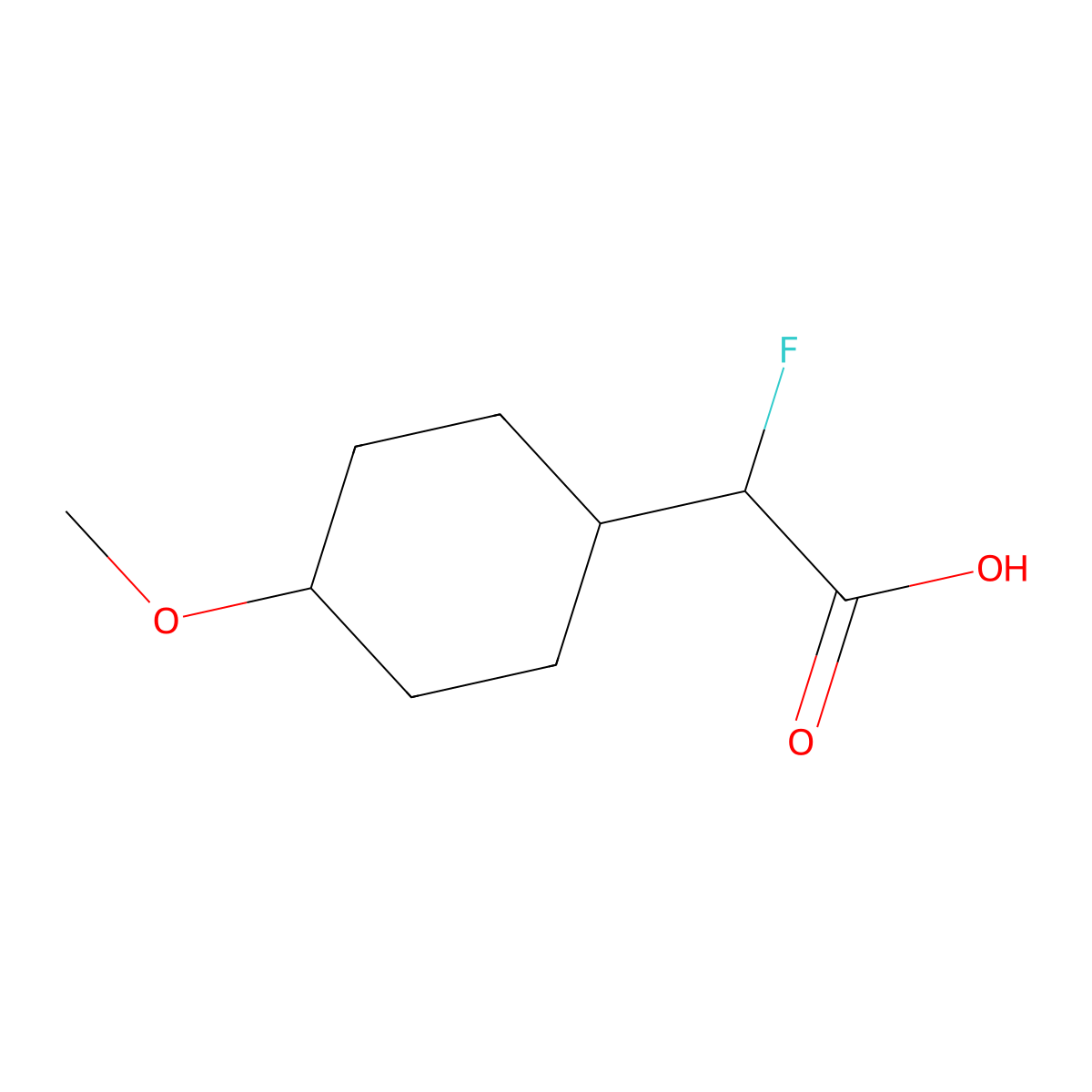 2-Fluoro-2-(4-methoxycyclohexyl)acetic acid molecular structure, CAS 1566668-42-5