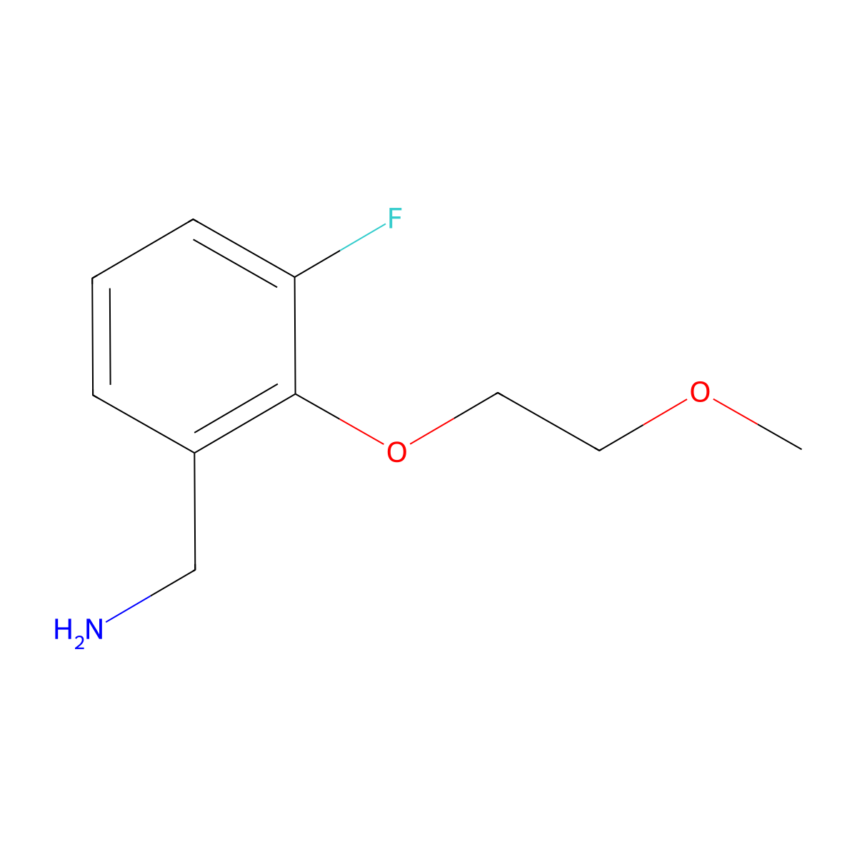 (3-Fluoro-2-(2-methoxyethoxy)phenyl)methanamine molecular structure, CAS 1566671-96-2