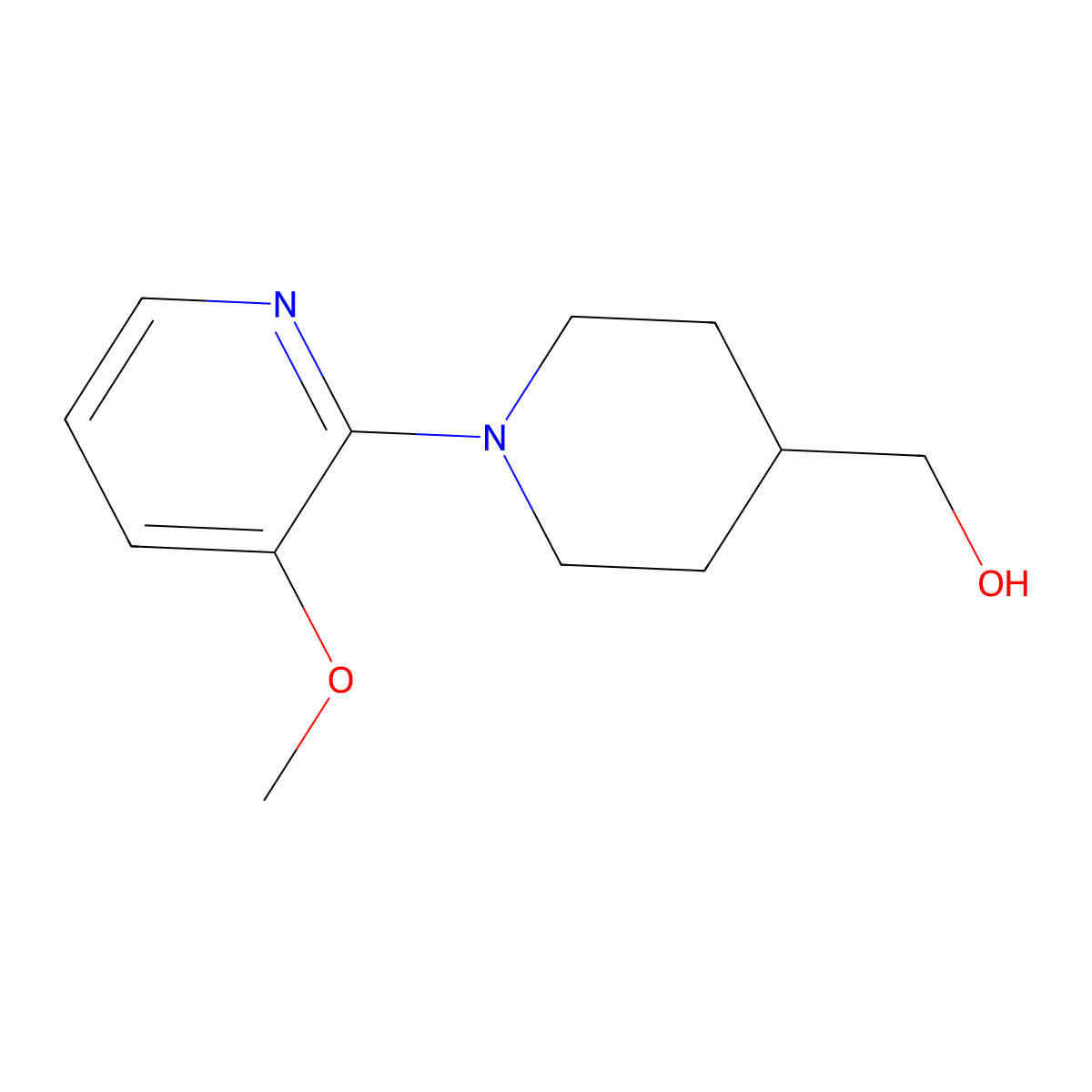 [1-(3-Methoxypyridin-2-yl)piperidin-4-yl]methanol molecular structure, CAS 1566674-14-3