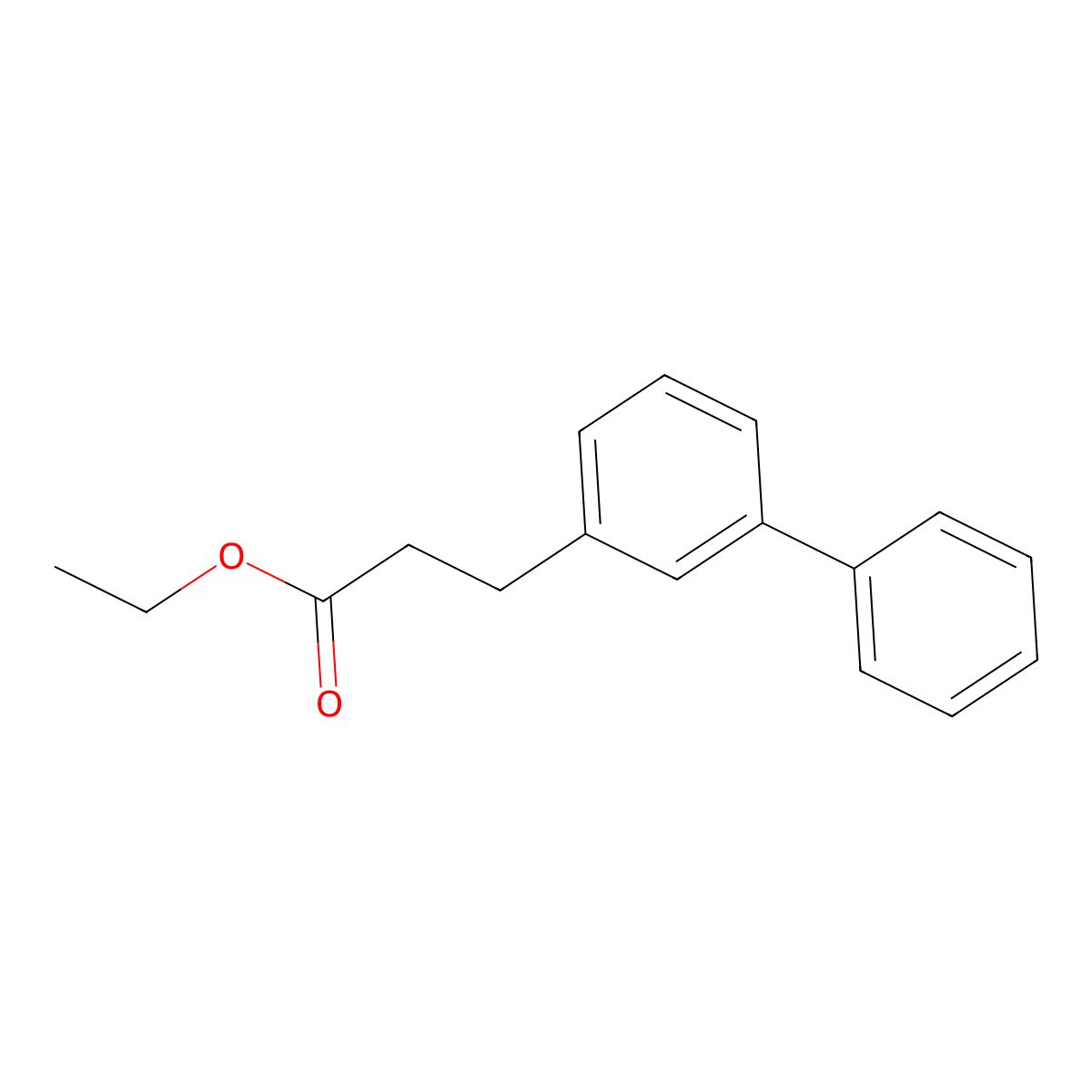 Ethyl 3-(3-phenylphenyl)propanoate molecular structure, CAS 156668-73-4