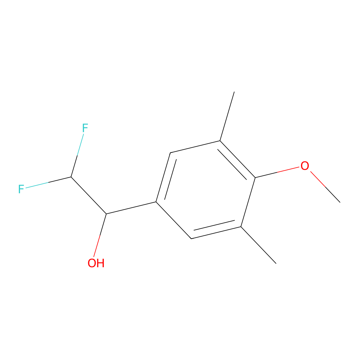 2,2-Difluoro-1-(4-methoxy-3,5-dimethylphenyl)ethan-1-ol molecular structure, CAS 1566690-40-1