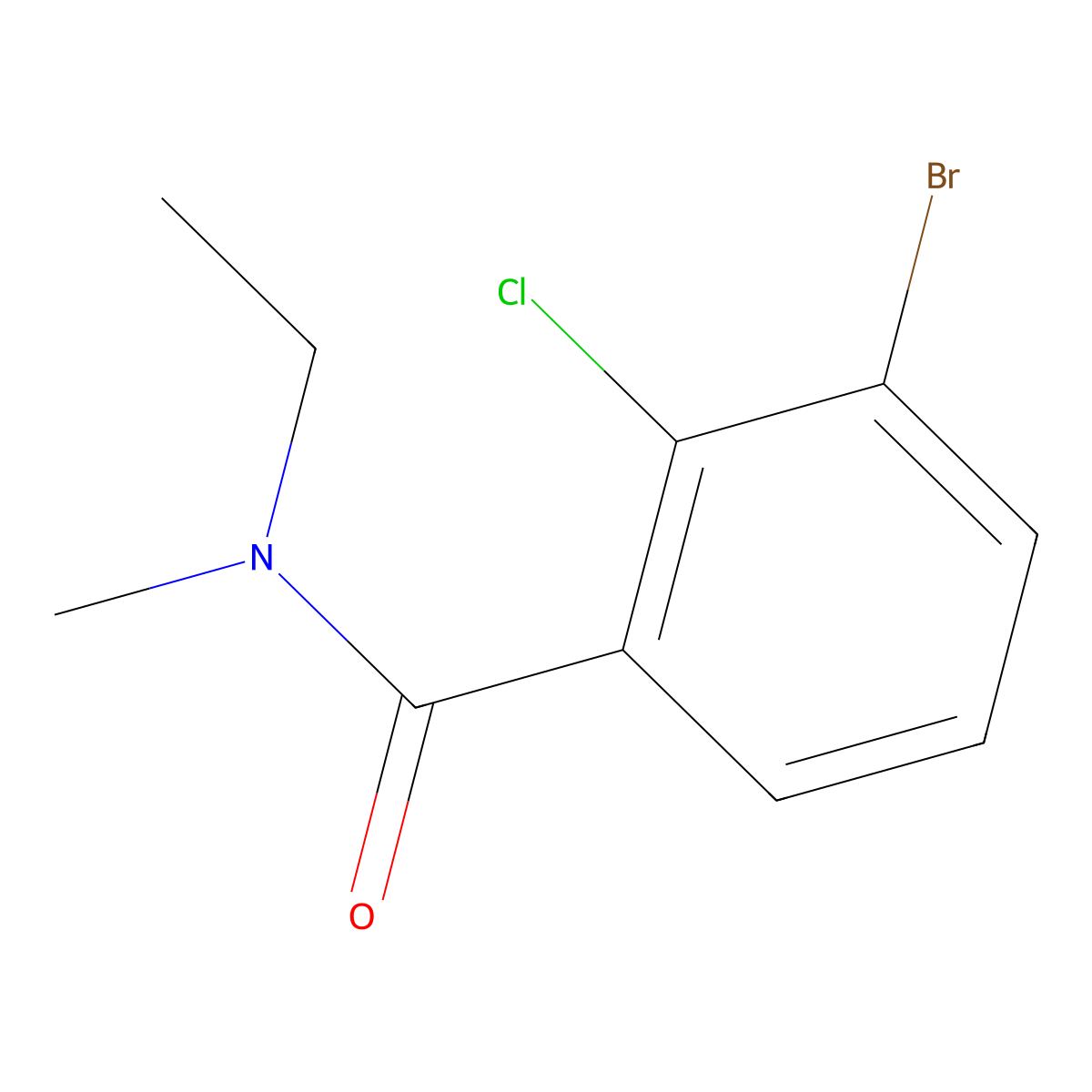 3-bromo-2-chloro-N-ethyl-N-methylbenzamide molecular structure, CAS 1566692-63-4
