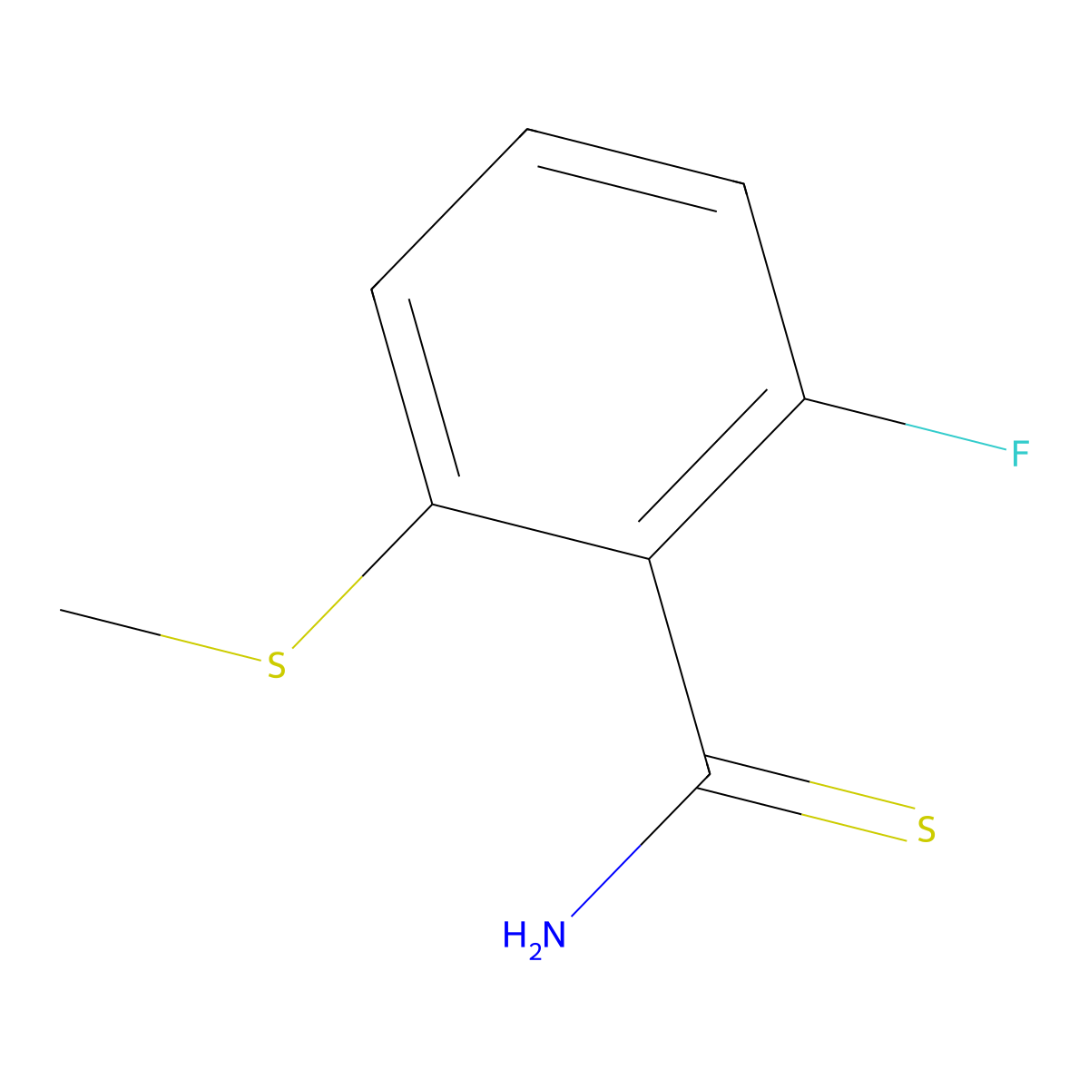 2-Fluoro-6-(methylsulfanyl)benzene-1-carbothioamide molecular structure, CAS 1566694-96-9