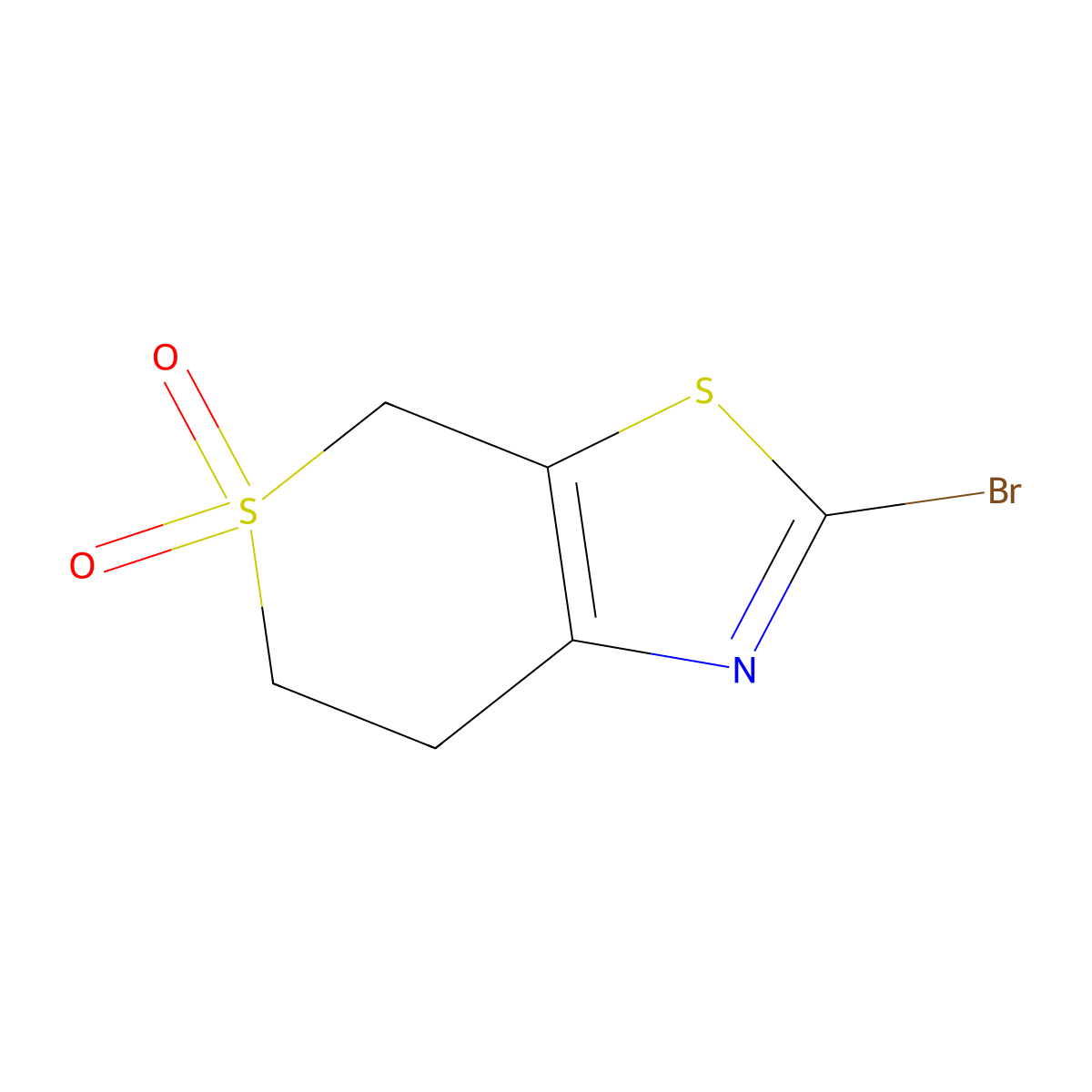 2-bromo-4H,6H,7H-5lambda6-thiopyrano[4,3-d][1,3]thiazole-5,5-dione molecular structure, CAS 1566705-98-3