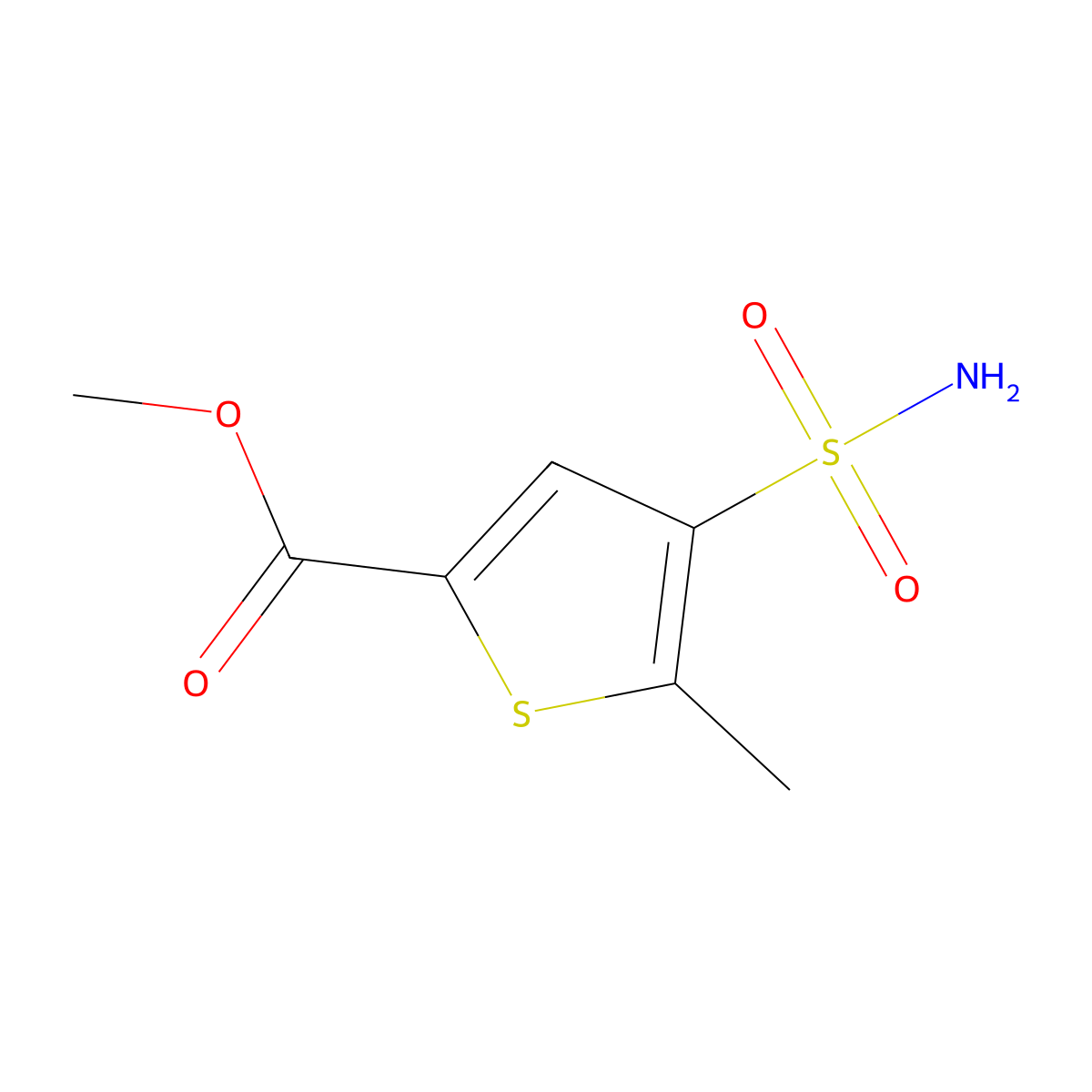 Methyl 5-methyl-4-sulfamoylthiophene-2-carboxylate molecular structure, CAS 1566716-71-9