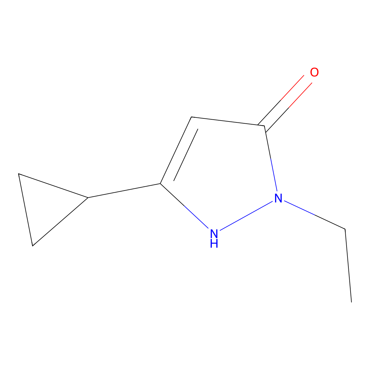 3-cyclopropyl-1-ethyl-1H-pyrazol-5-ol molecular structure, CAS 1566720-90-8
