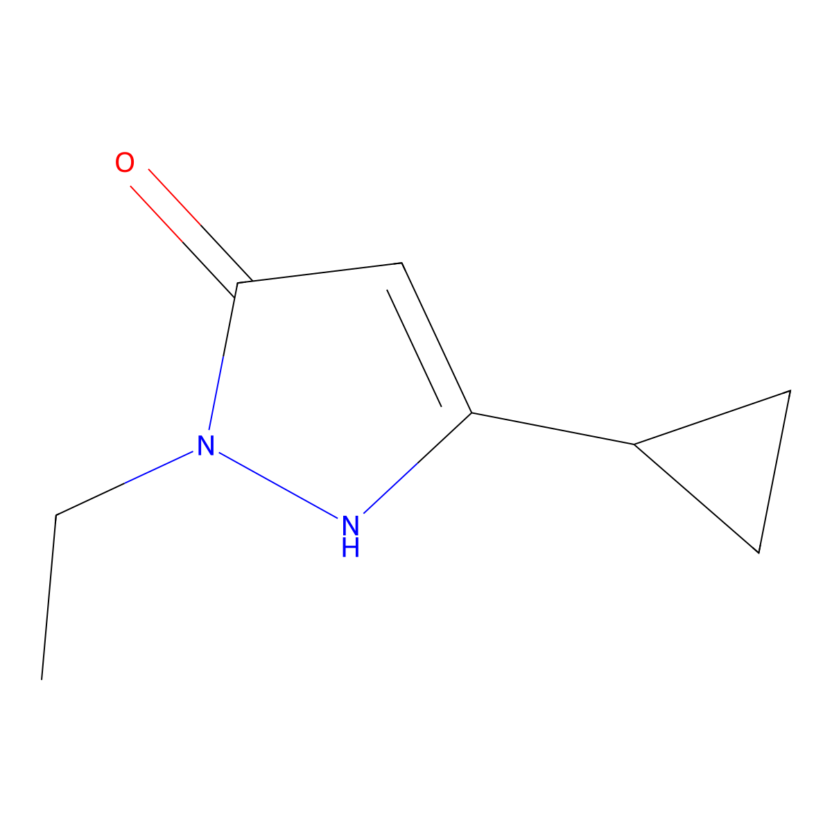 3-cyclopropyl-1-ethyl-1H-pyrazol-5-ol molecular structure, CAS 1566720-90-8