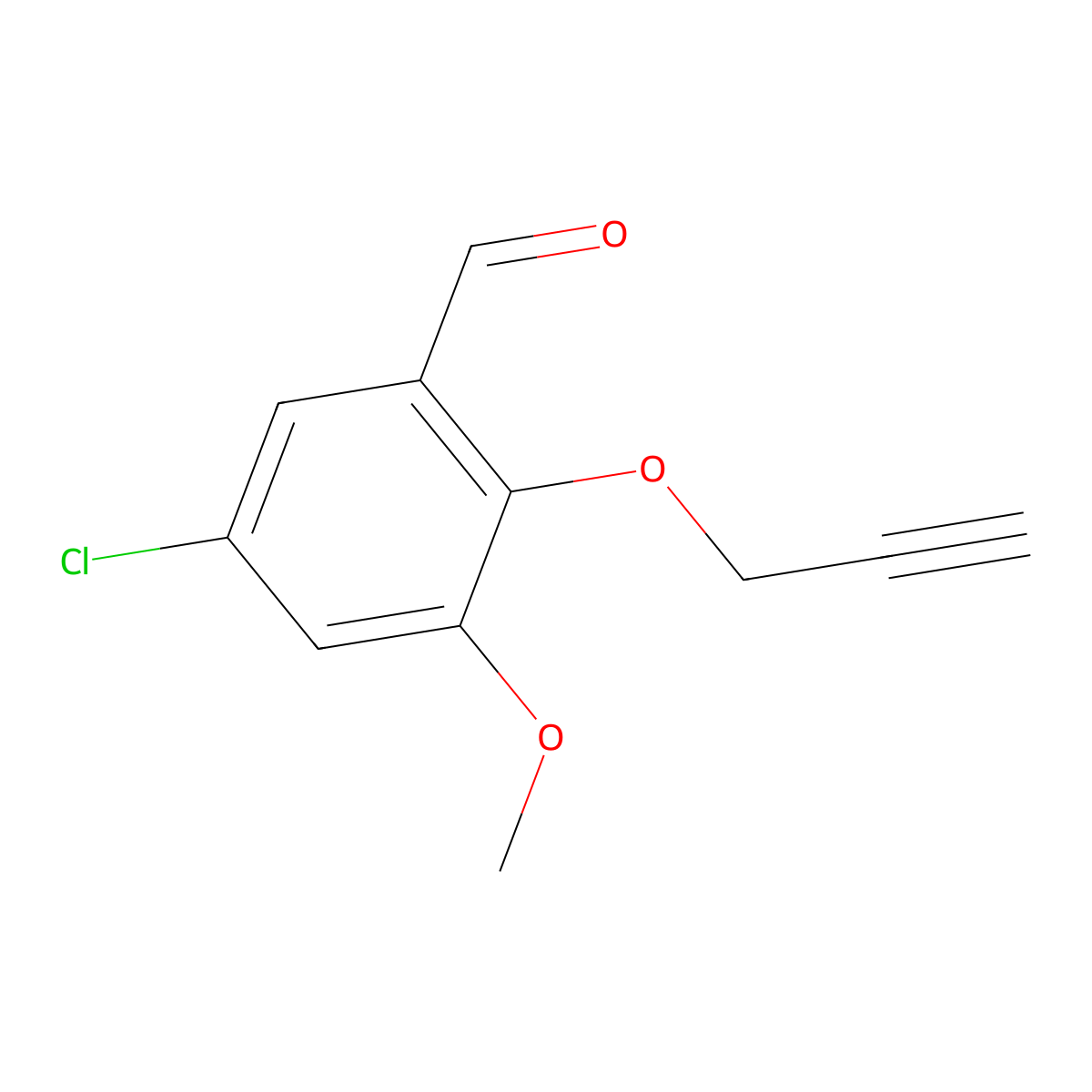5-Chloro-3-methoxy-2-(prop-2-yn-1-yloxy)benzaldehyde molecular structure, CAS 1566722-76-6