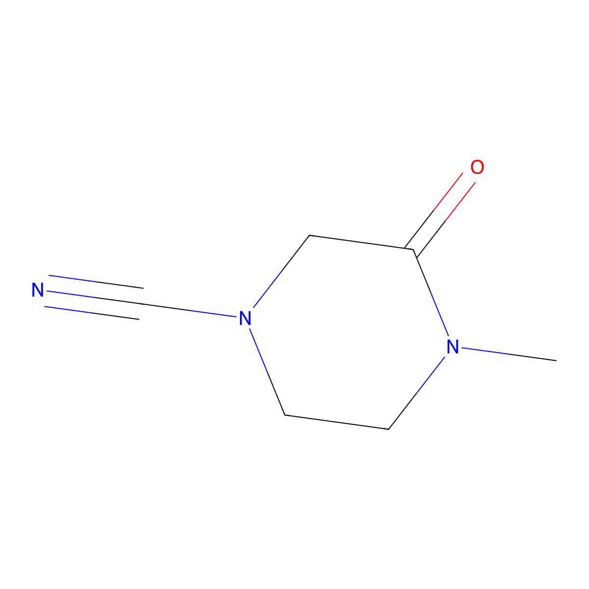4-Methyl-3-oxopiperazine-1-carbonitrile molecular structure, CAS 1566723-86-1