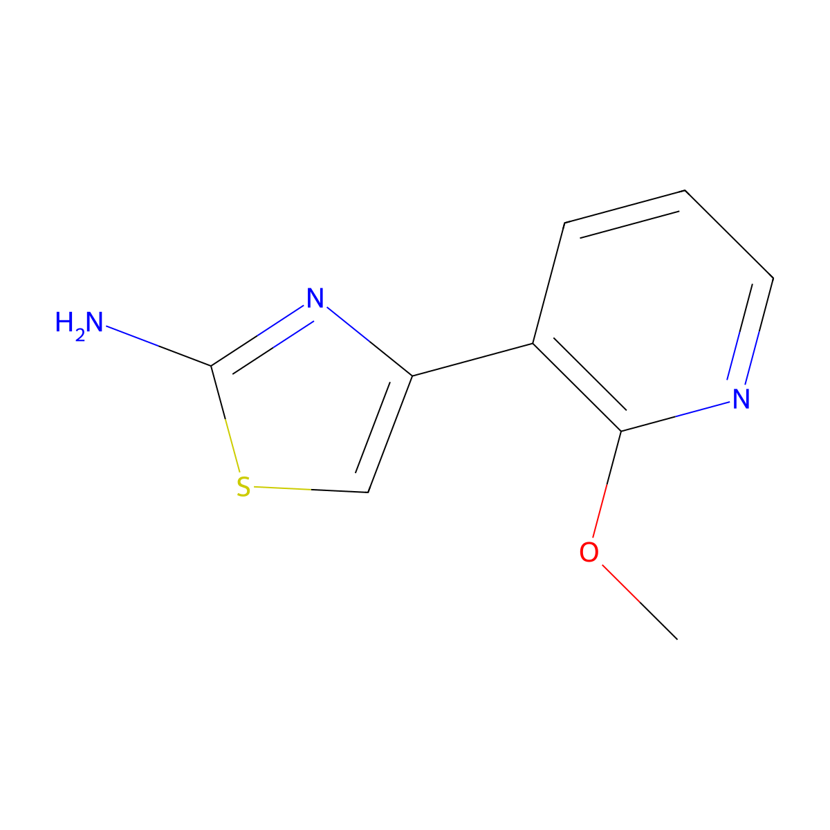 4-(2-Methoxypyridin-3-yl)-1,3-thiazol-2-amine molecular structure, CAS 1566724-39-7