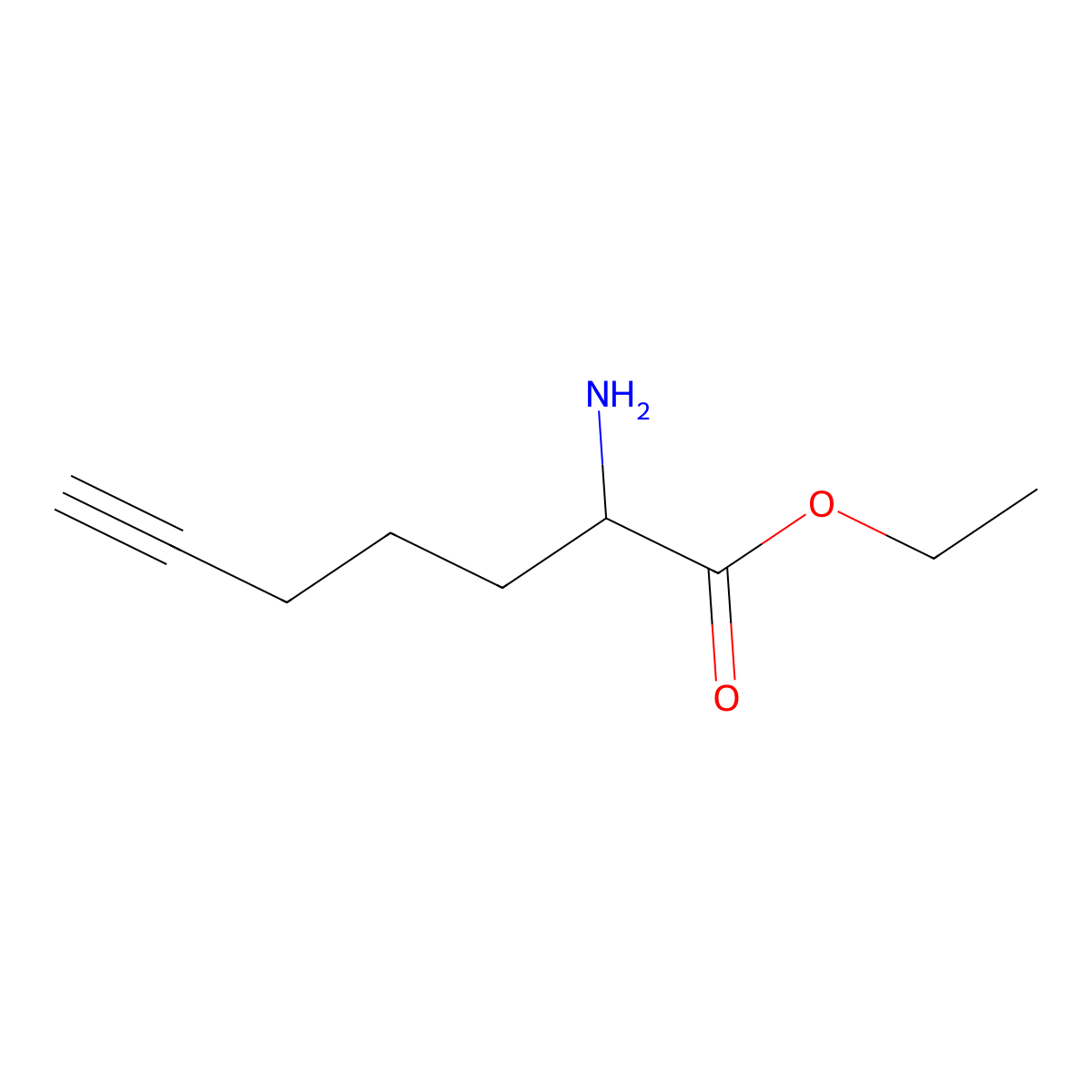 Ethyl 2-aminohept-6-ynoate molecular structure, CAS 1566728-63-9