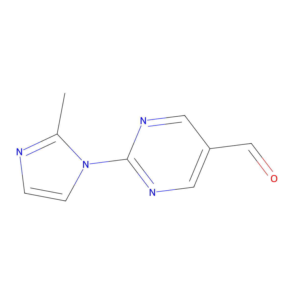 2-(2-Methyl-1H-imidazol-1-YL)pyrimidine-5-carbaldehyde molecular structure, CAS 1566737-58-3