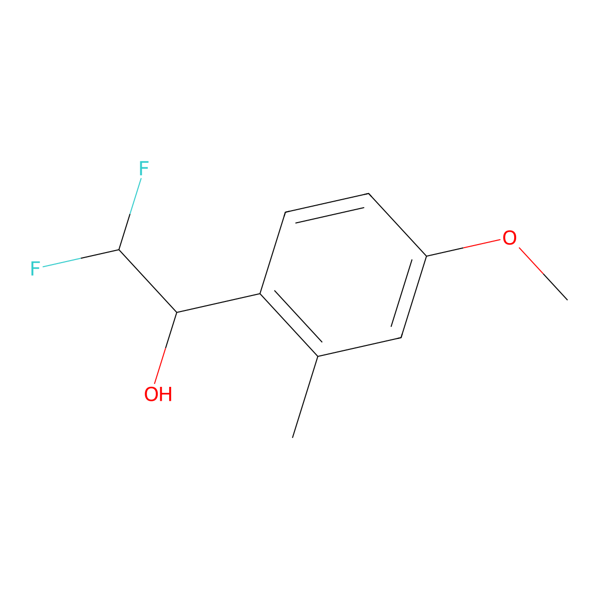 2,2-Difluoro-1-(4-methoxy-2-methylphenyl)ethan-1-ol molecular structure, CAS 1566737-95-8