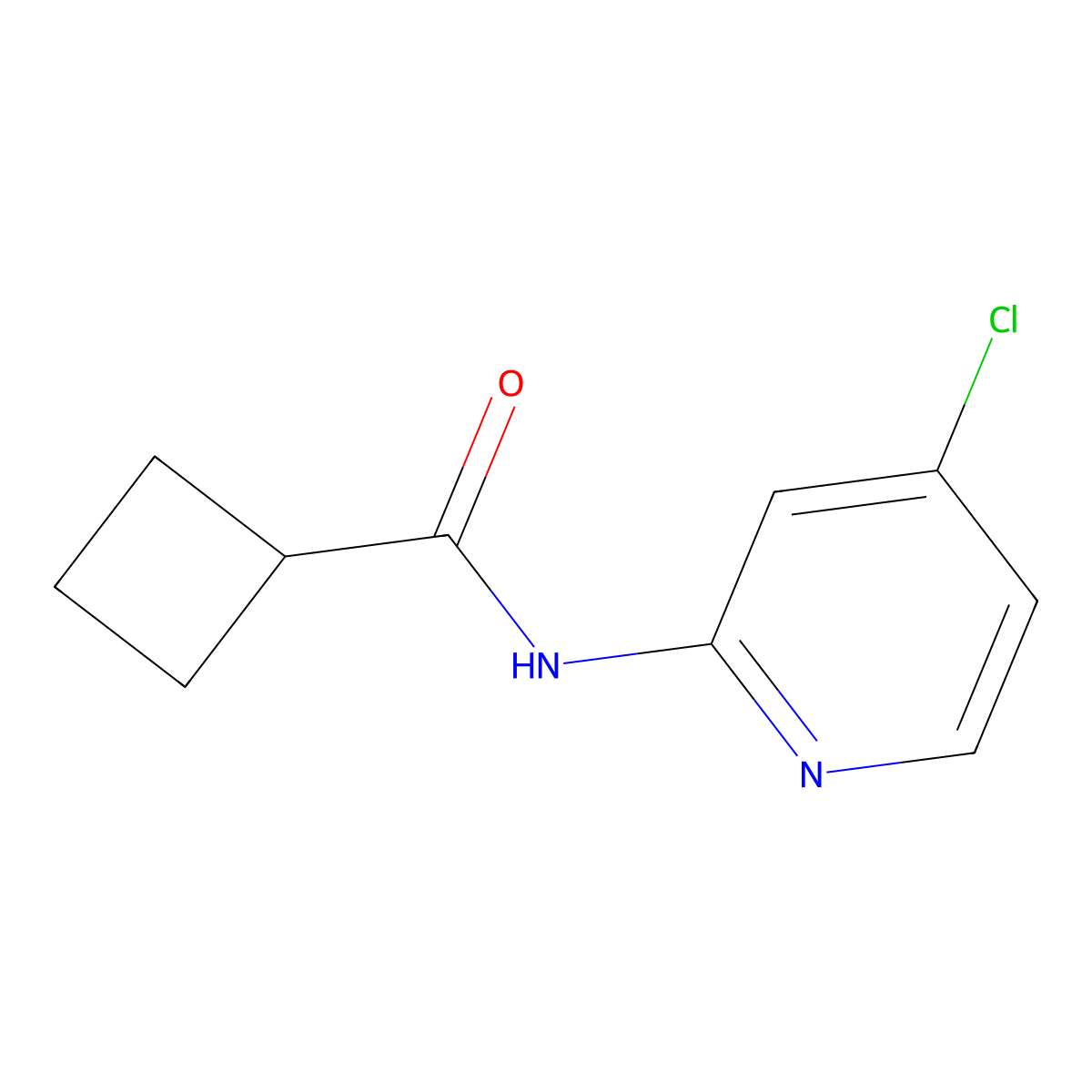 N-(4-chloropyridin-2-yl)cyclobutanecarboxamide molecular structure, CAS 1566756-70-4