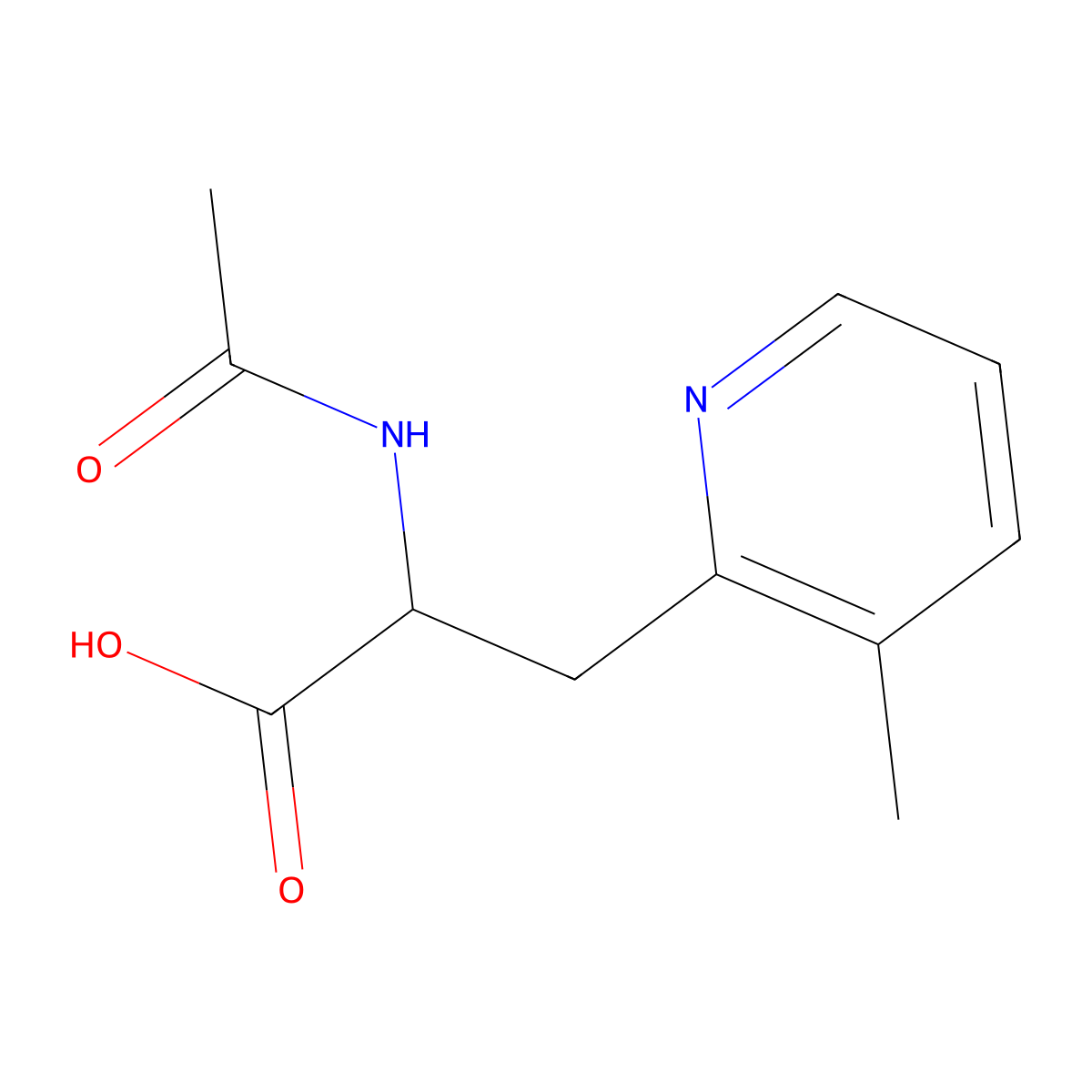 2-Acetamido-3-(3-methylpyridin-2-yl)propanoic acid molecular structure, CAS 1566757-09-2