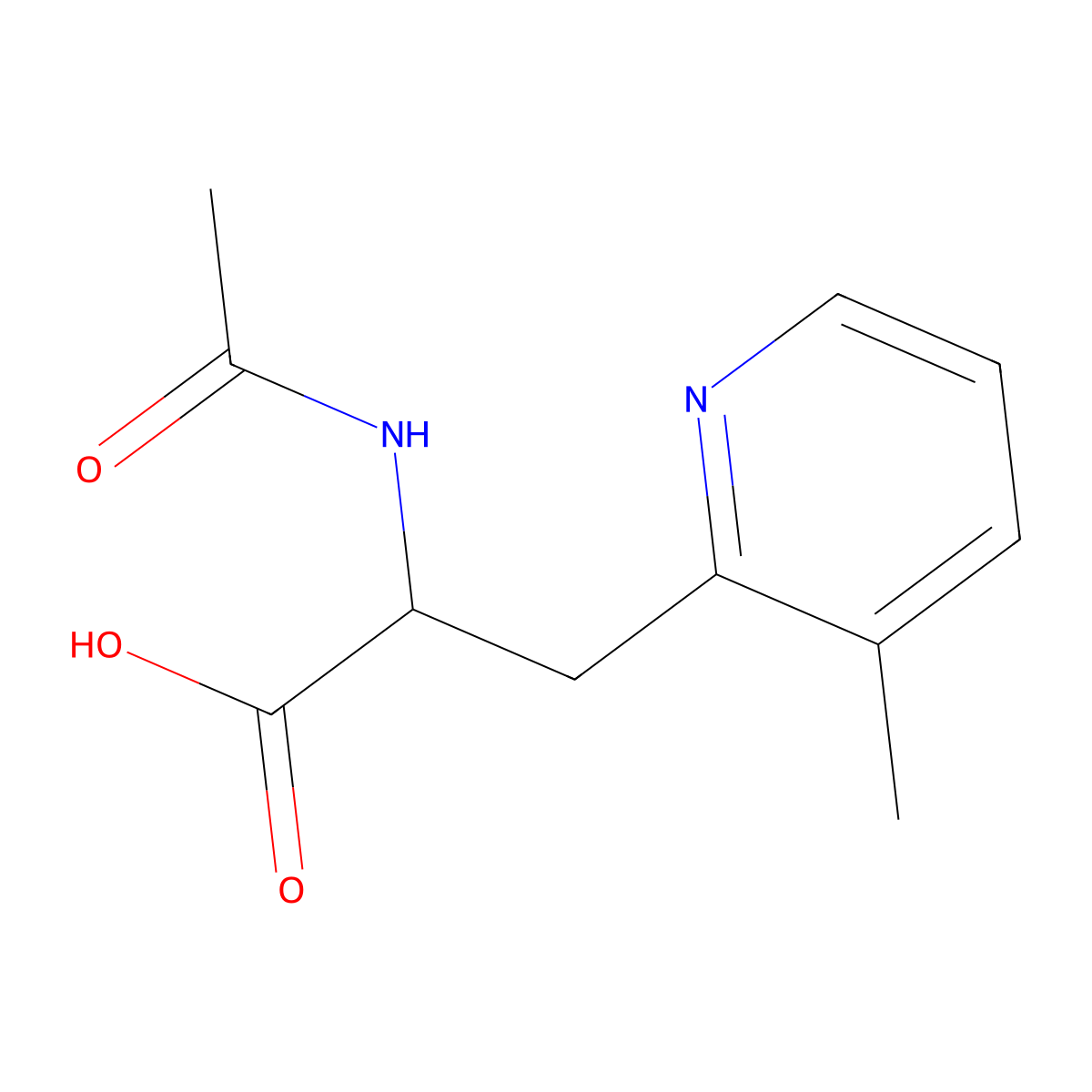 2-Acetamido-3-(3-methylpyridin-2-yl)propanoic acid molecular structure, CAS 1566757-09-2