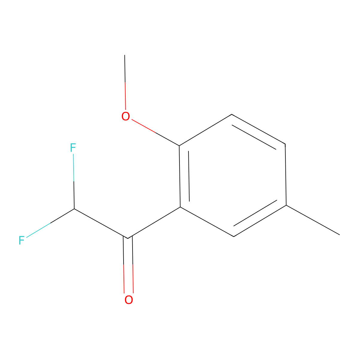 2,2-Difluoro-1-(2-methoxy-5-methylphenyl)ethanone molecular structure, CAS 1566758-82-4