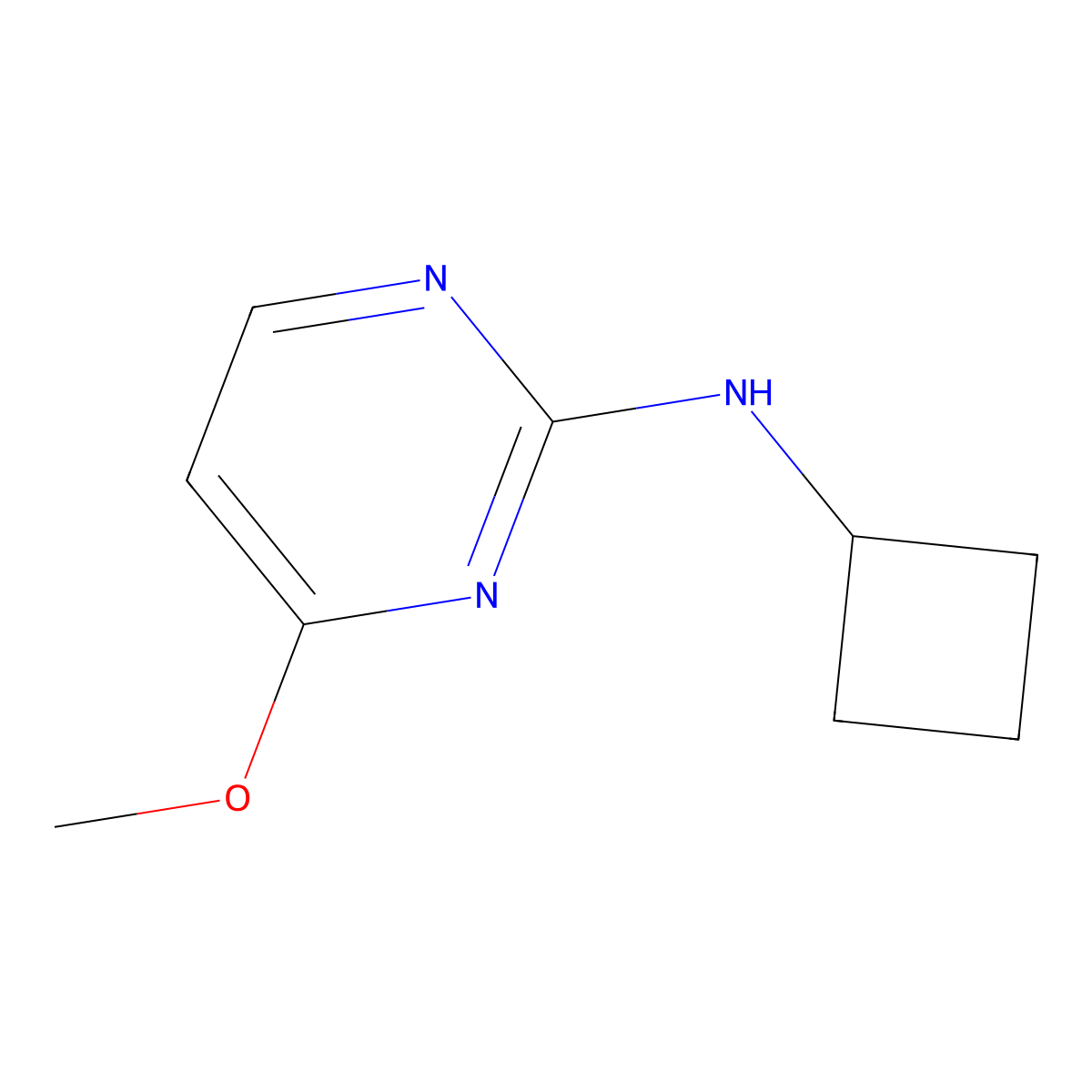 N-cyclobutyl-4-methoxypyrimidin-2-amine molecular structure, CAS 1566767-00-7