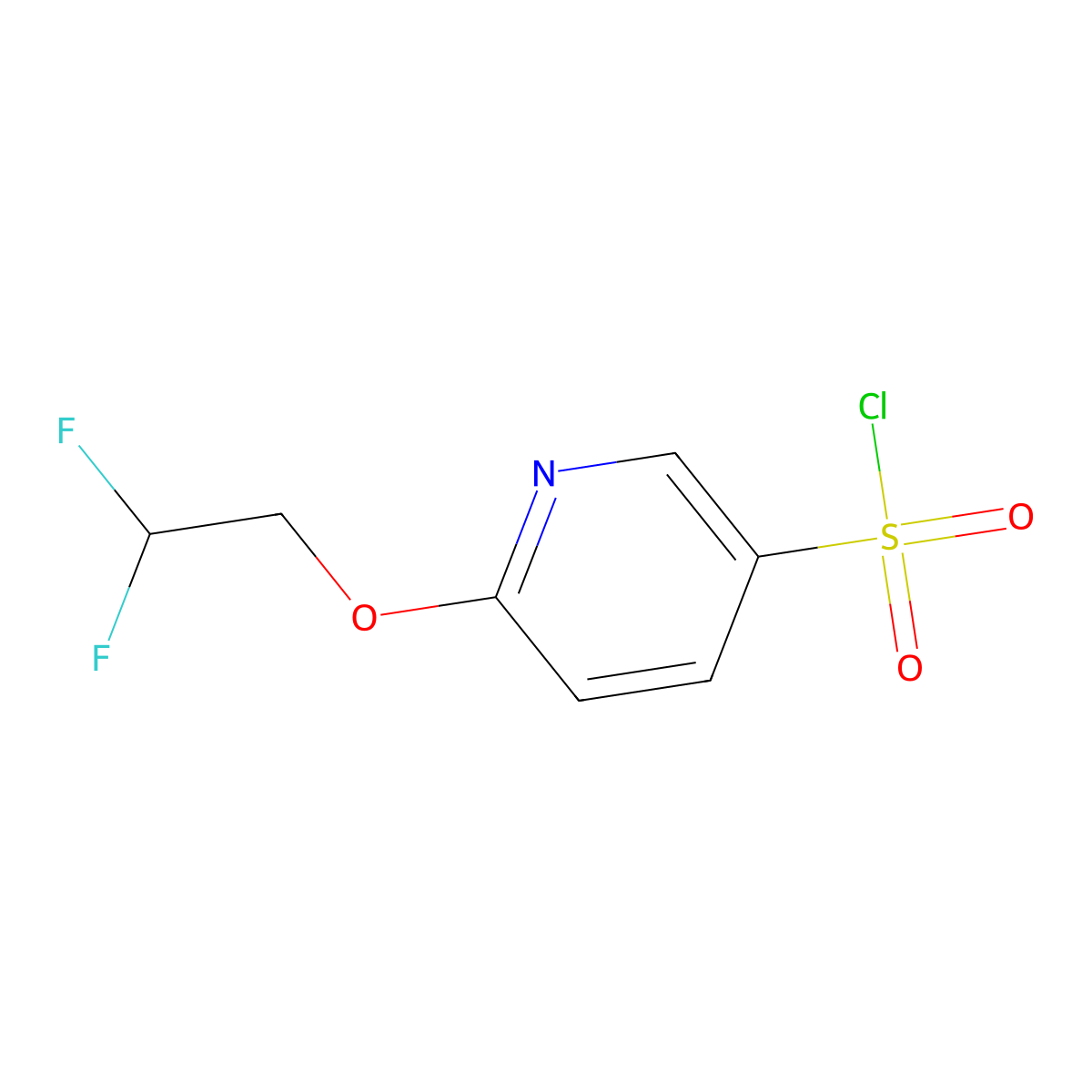 6-(2,2-Difluoroethoxy)pyridine-3-sulfonyl chloride molecular structure, CAS 1566771-31-0