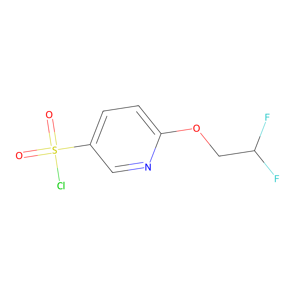 6-(2,2-Difluoroethoxy)pyridine-3-sulfonyl chloride molecular structure, CAS 1566771-31-0