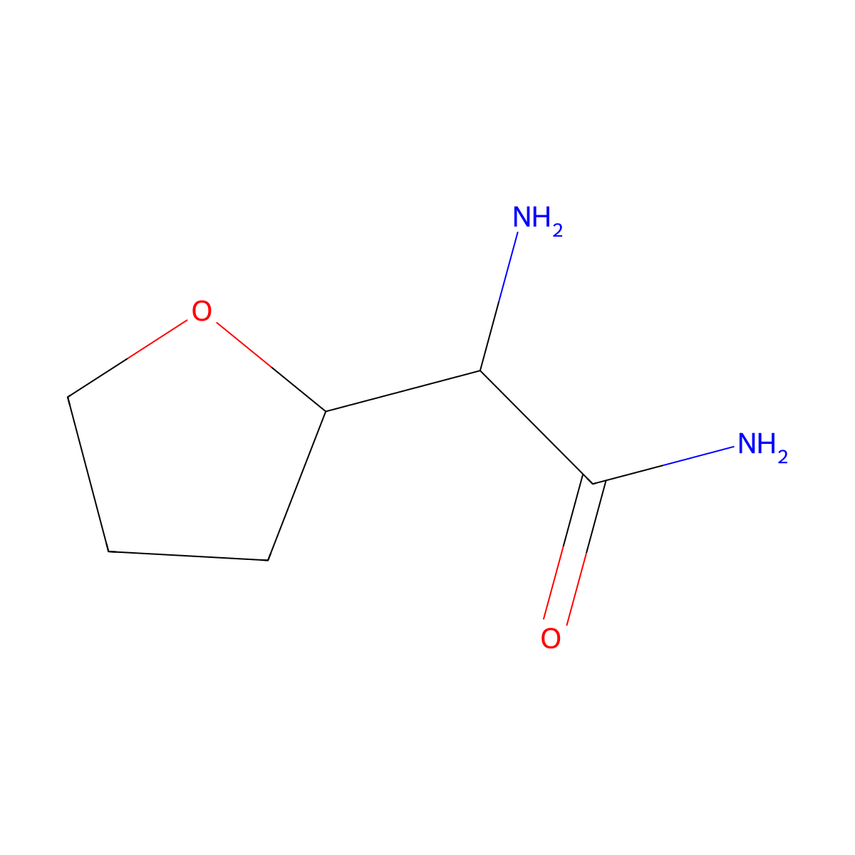 2-Amino-2-(oxolan-2-yl)acetamide molecular structure, CAS 1566776-34-8