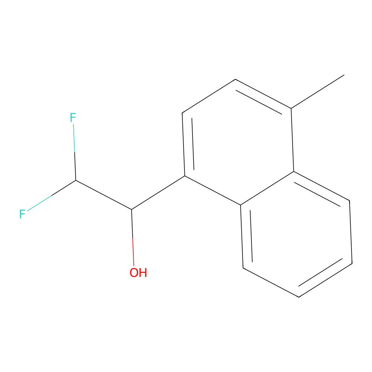 2,2-Difluoro-1-(4-methylnaphthalen-1-yl)ethan-1-ol molecular structure, CAS 1566793-02-9