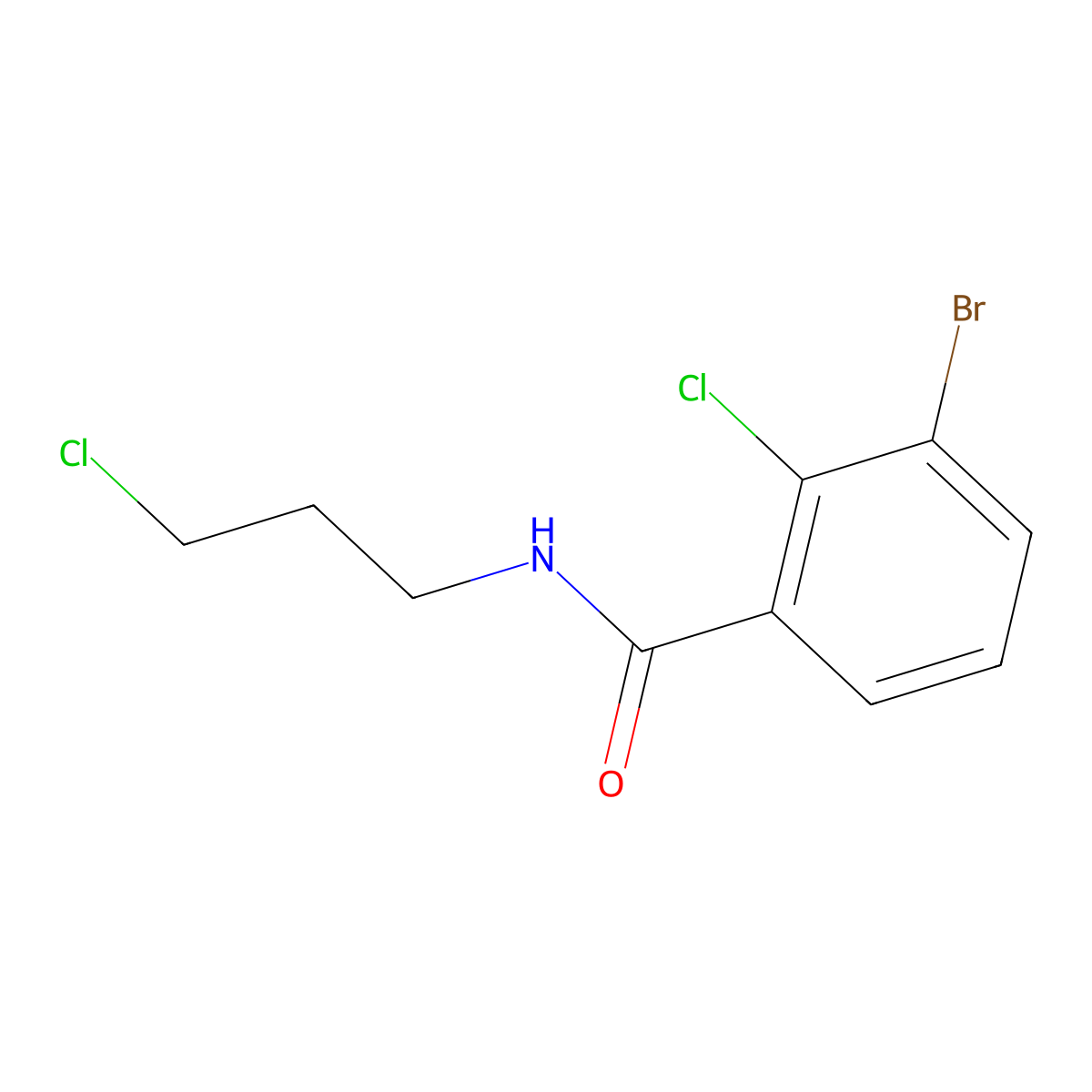 3-Bromo-2-chloro-N-(3-chloropropyl)benzamide molecular structure, CAS 1566797-20-3