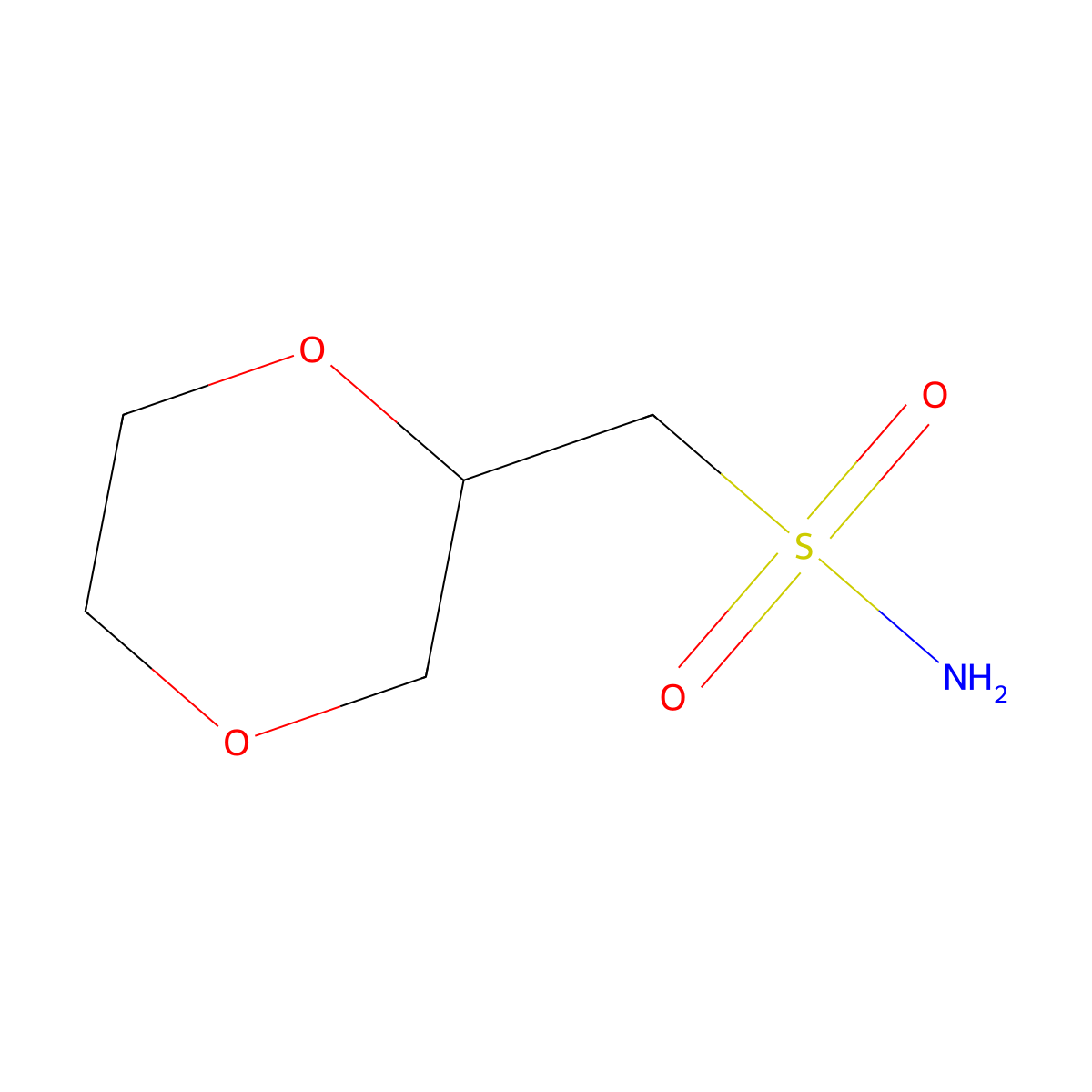 (1,4-Dioxan-2-yl)methanesulfonamide molecular structure, CAS 1566799-63-0