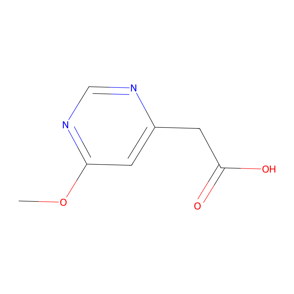2-(6-Methoxypyrimidin-4-yl)acetic acid molecular structure, CAS 1566806-90-3