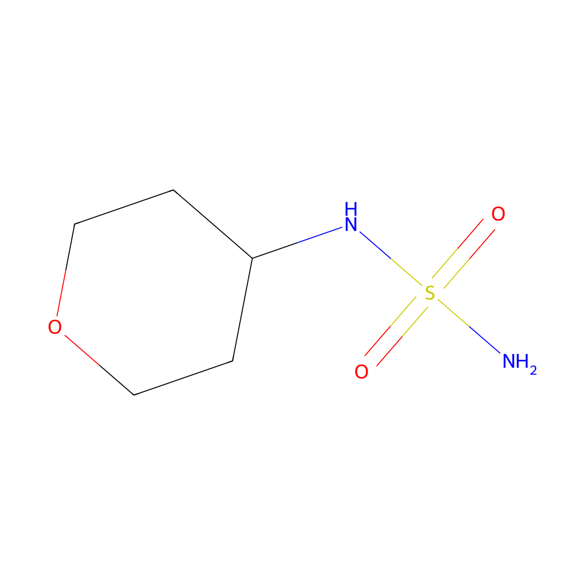 N-(oxan-4-yl)aminosulfonamide molecular structure, CAS 1566818-36-7