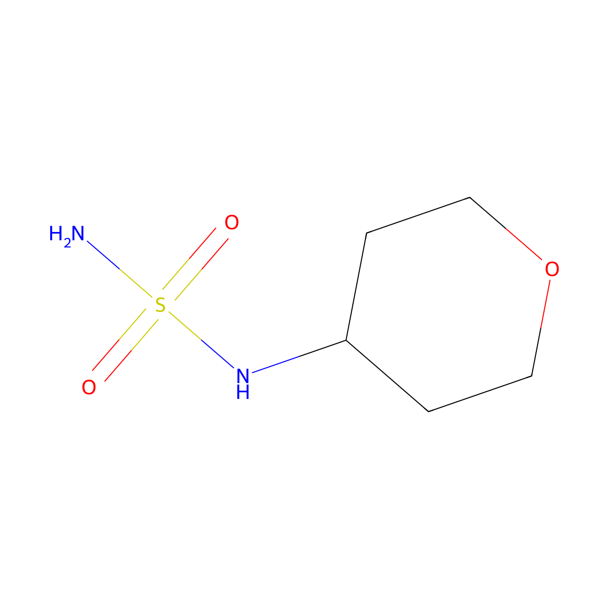 N-(oxan-4-yl)aminosulfonamide molecular structure, CAS 1566818-36-7