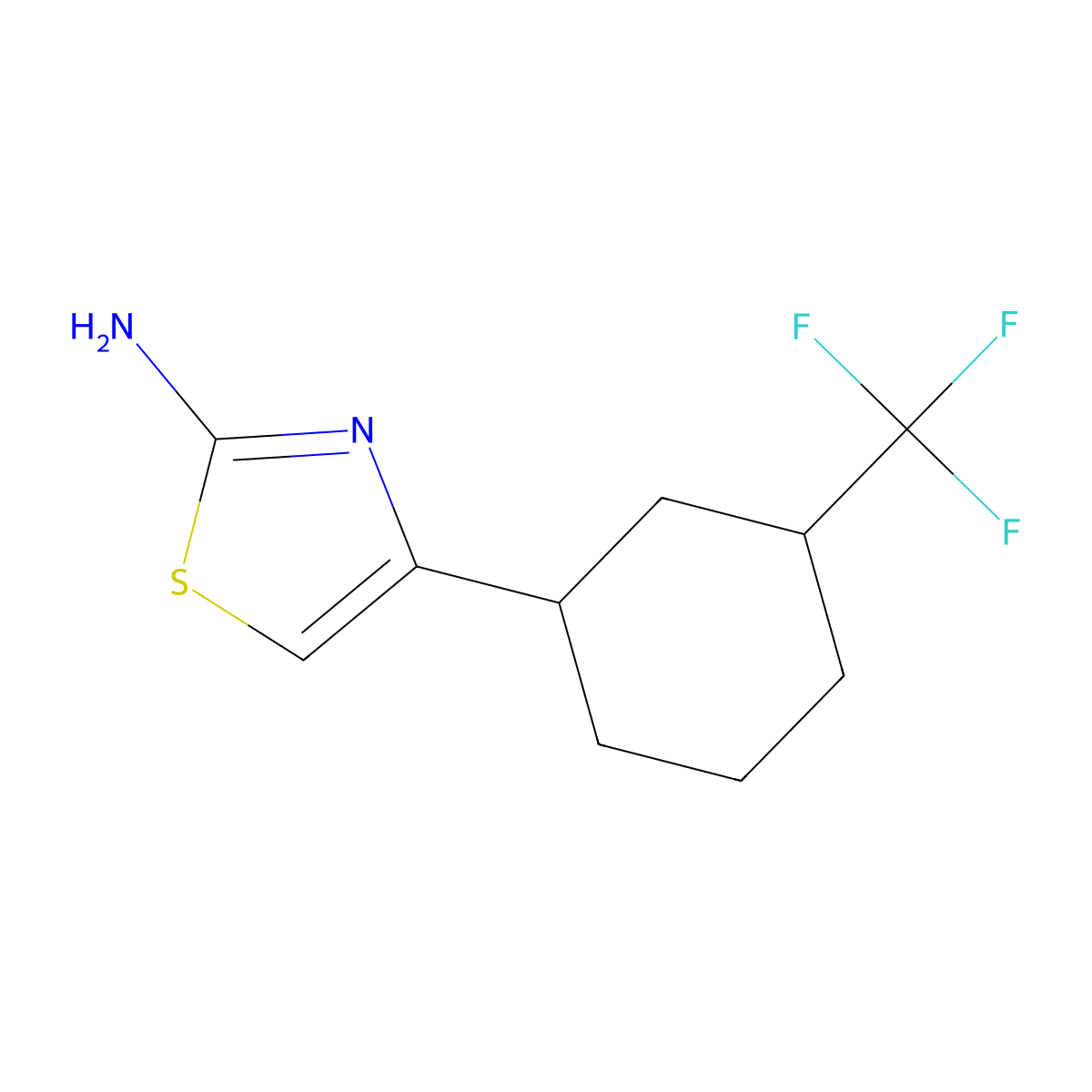 4-[3-(Trifluoromethyl)cyclohexyl]-1,3-thiazol-2-amine molecular structure, CAS 1566835-01-5