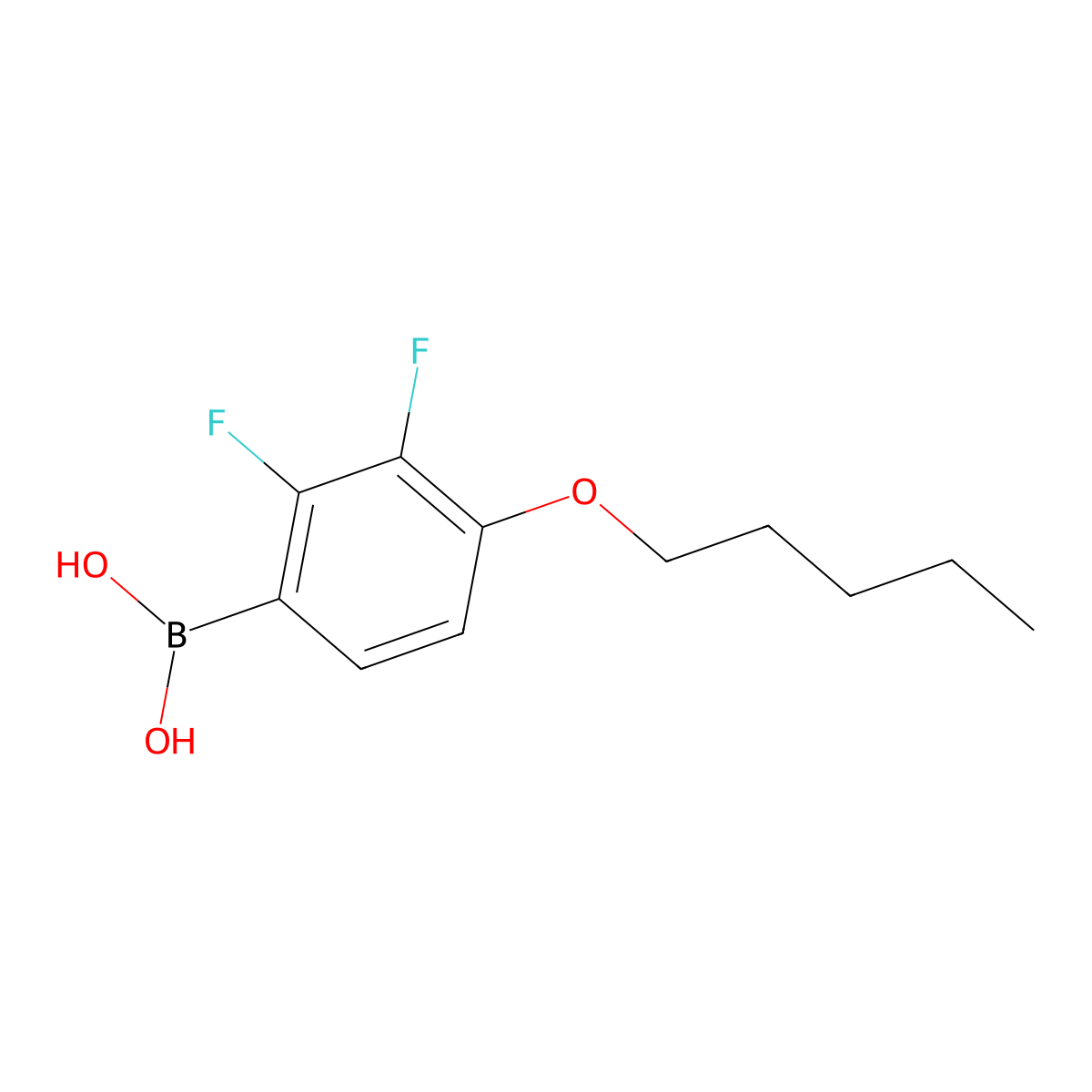 (2,3-Difluoro-4-(pentyloxy)phenyl)boronic acid molecular structure, CAS 156684-91-2