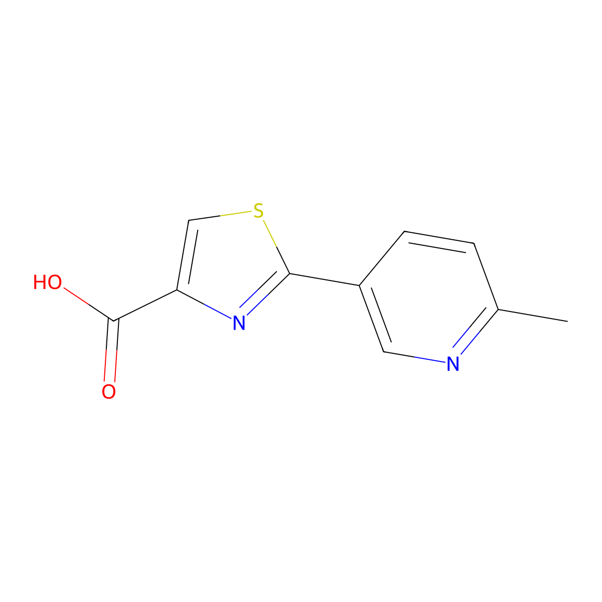 2-(6-Methylpyridin-3-yl)-1,3-thiazole-4-carboxylic acid molecular structure, CAS 1566841-45-9