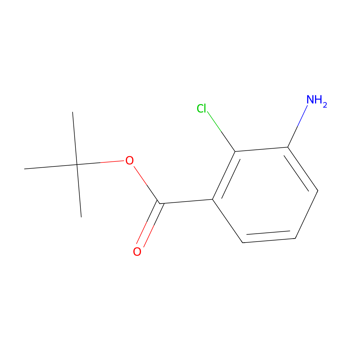 Tert-butyl 3-amino-2-chlorobenzoate molecular structure, CAS 1566843-68-2