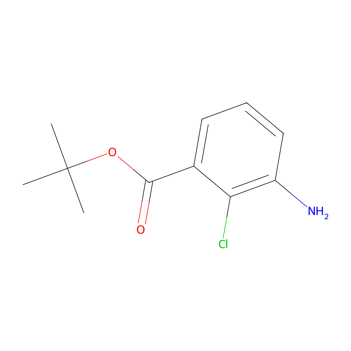 Tert-butyl 3-amino-2-chlorobenzoate molecular structure, CAS 1566843-68-2