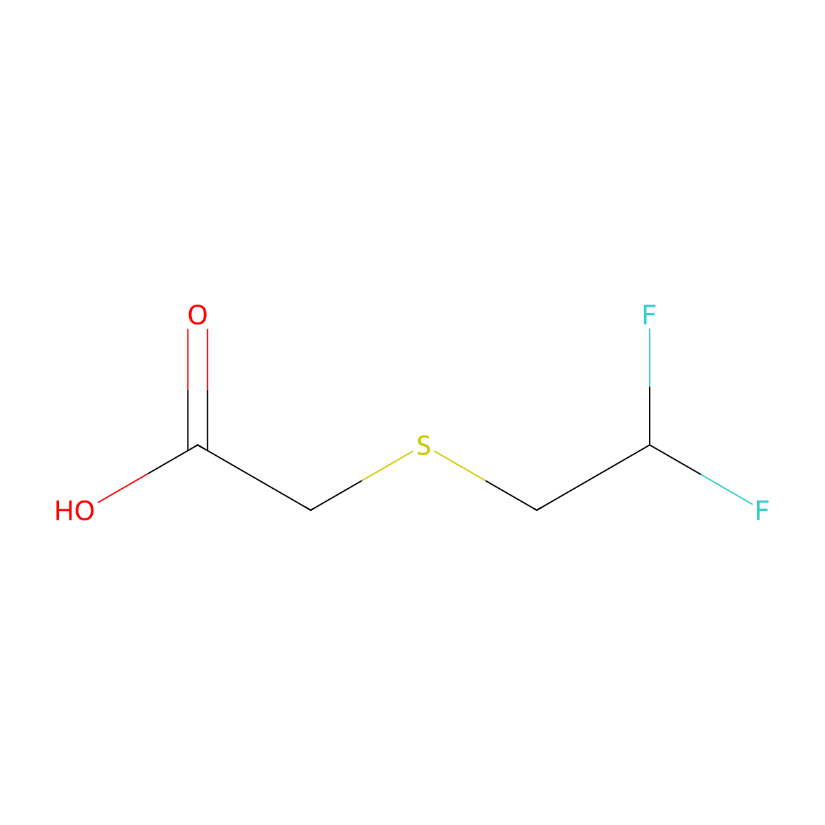 2-[(2,2-Difluoroethyl)sulfanyl]acetic acid molecular structure, CAS 156686-43-0