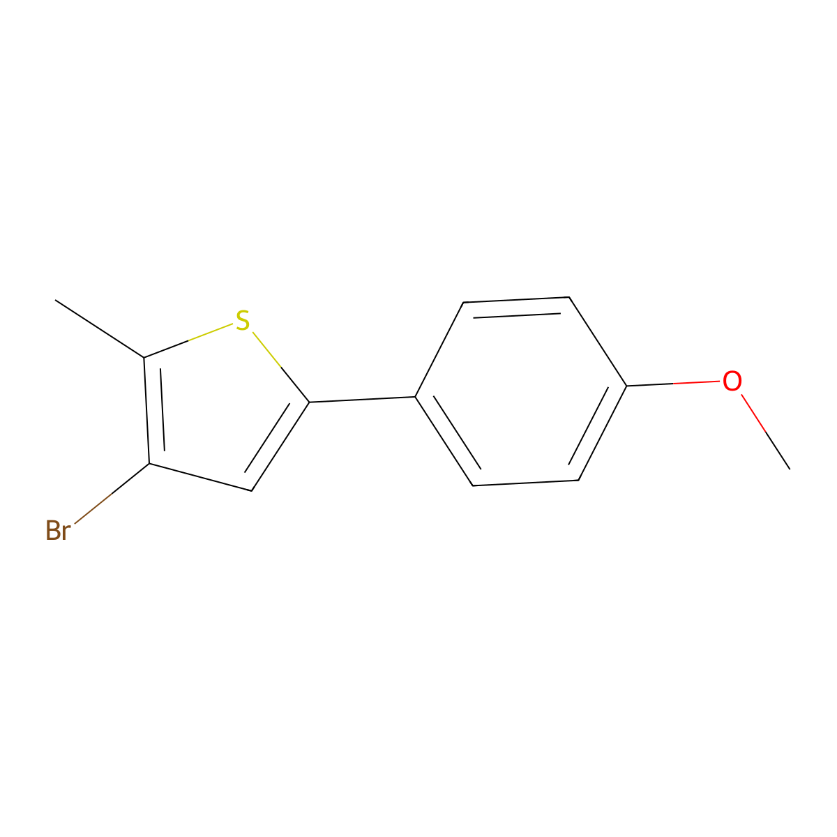 3-Bromo-5-(4-methoxyphenyl)-2-methylthiophene molecular structure, CAS 156686-75-8