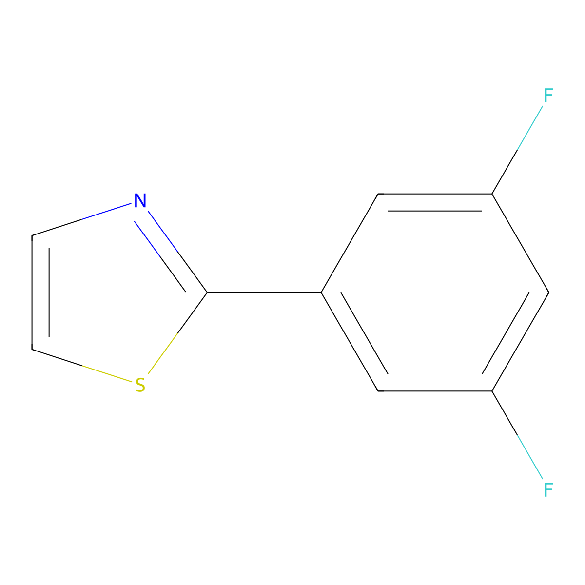 2-(3,5-Difluorophenyl)-1,3-thiazole molecular structure, CAS 1566863-60-2